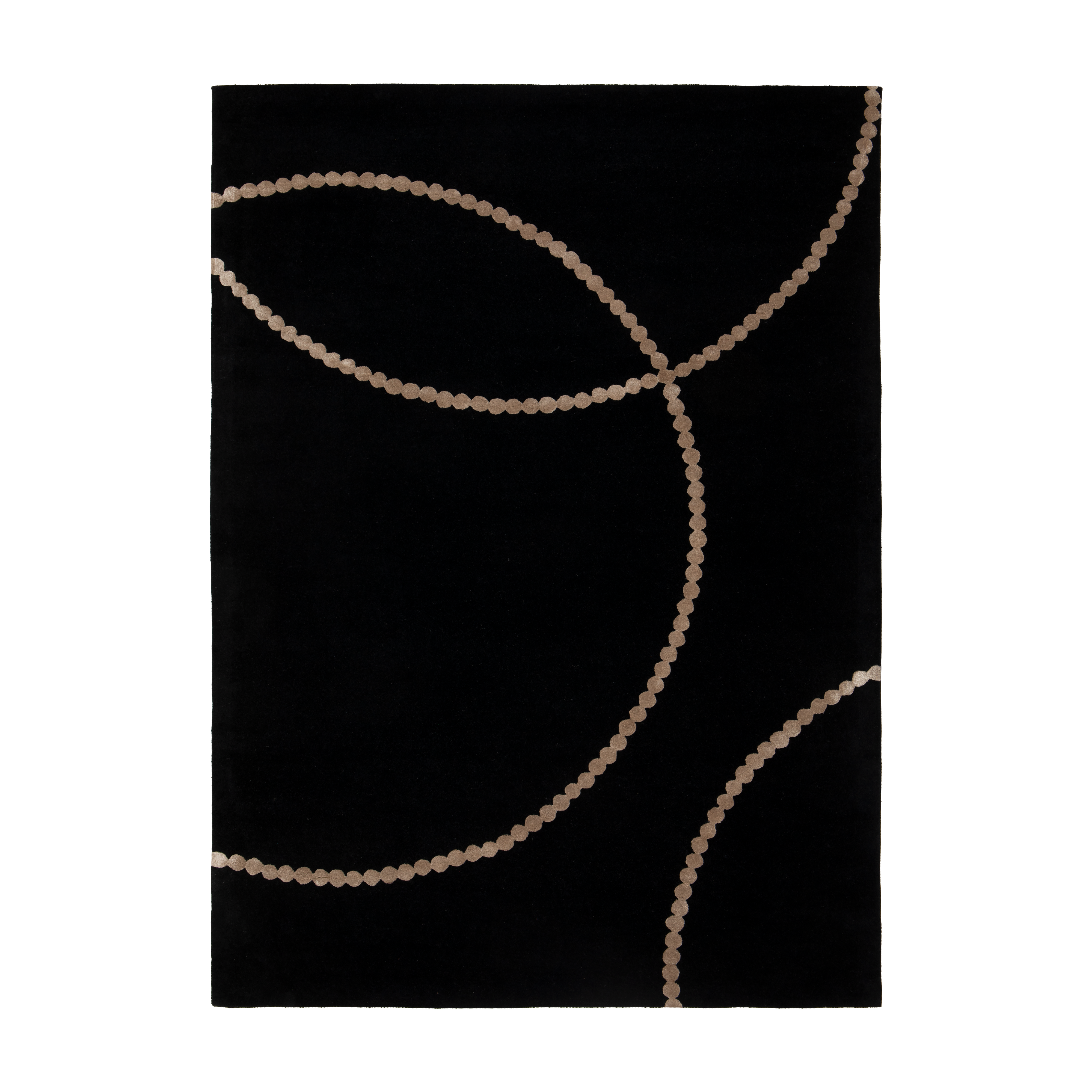 Teppich LUNA schwarz mit beigem Muster