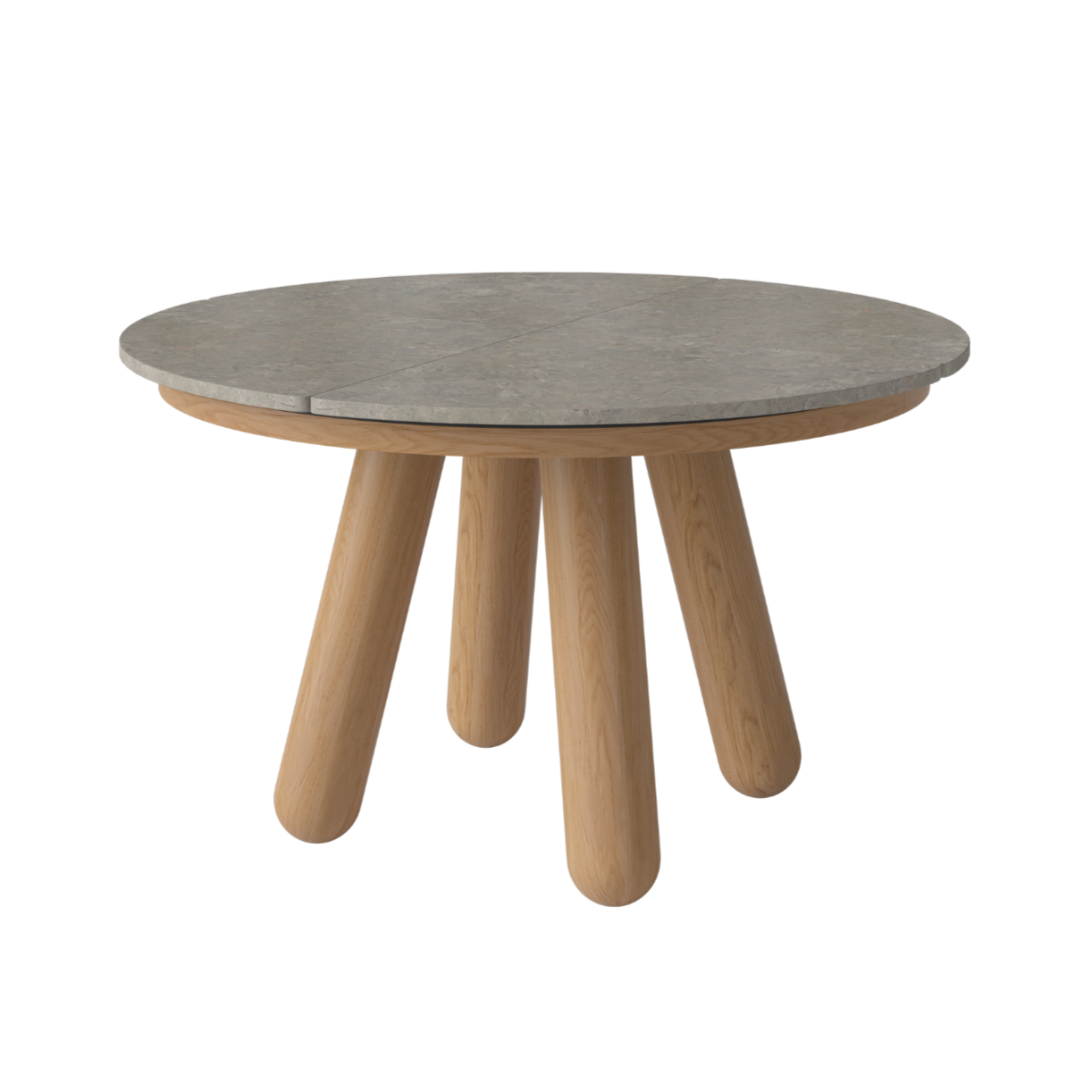 Round table balance marble with oak wood