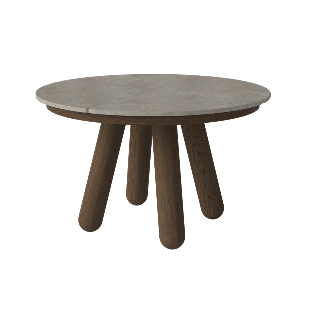 Round table balance marble with dark oak wood