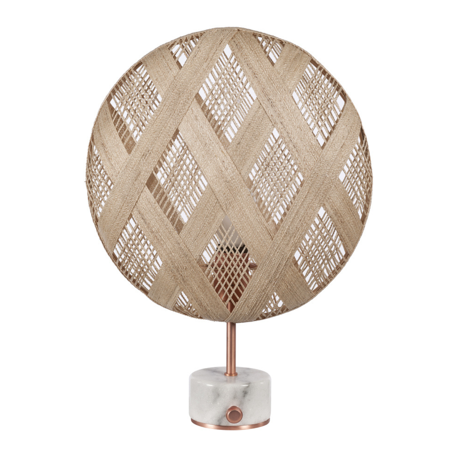 Chanpen Diamant Beige Table Lamp with a copper base