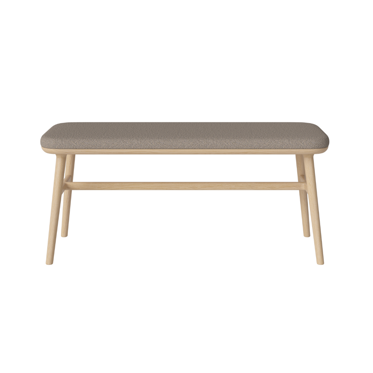 Upholstered FLOR Bench base made of bleached oak wood