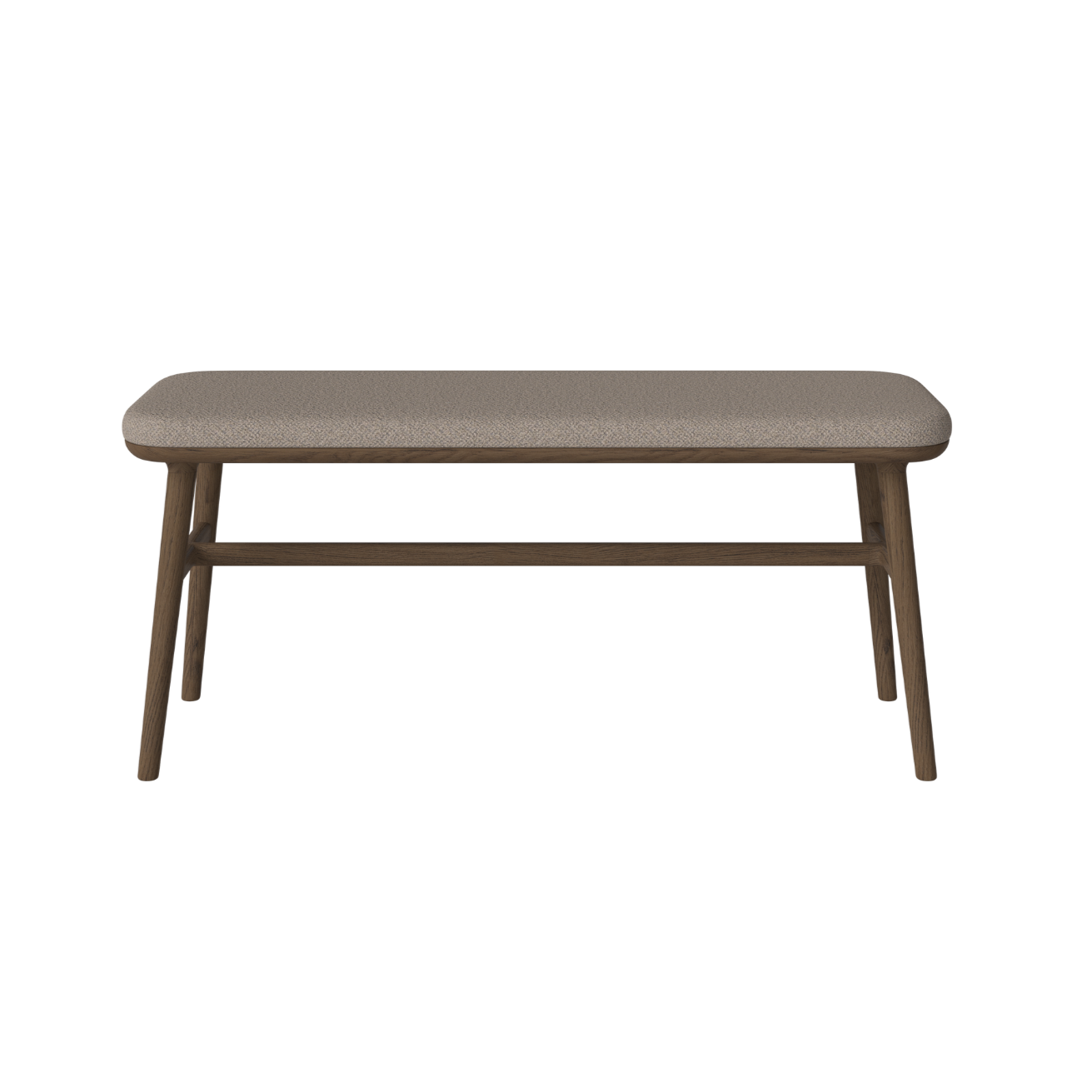 Upholstered FLOR Bench base made of dark oak wood