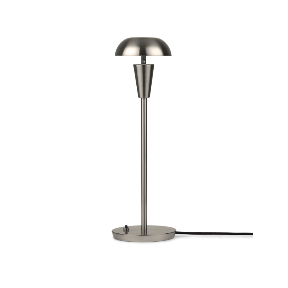 Silver tin table lamp