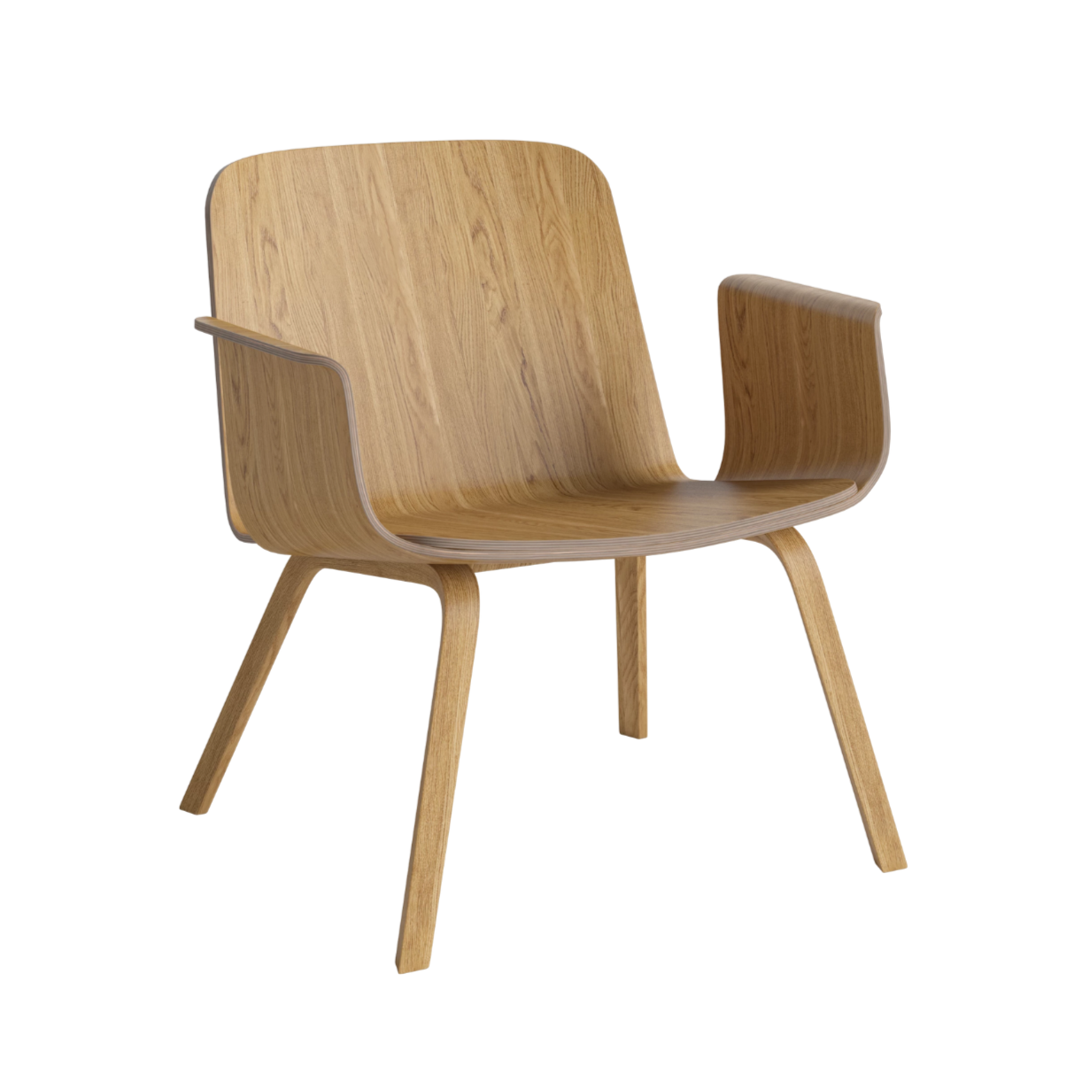 Armchair with palm armrests oak veneer