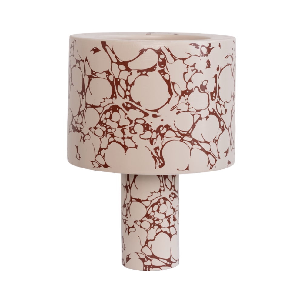 Fluido table lamp cream-brown ceramics