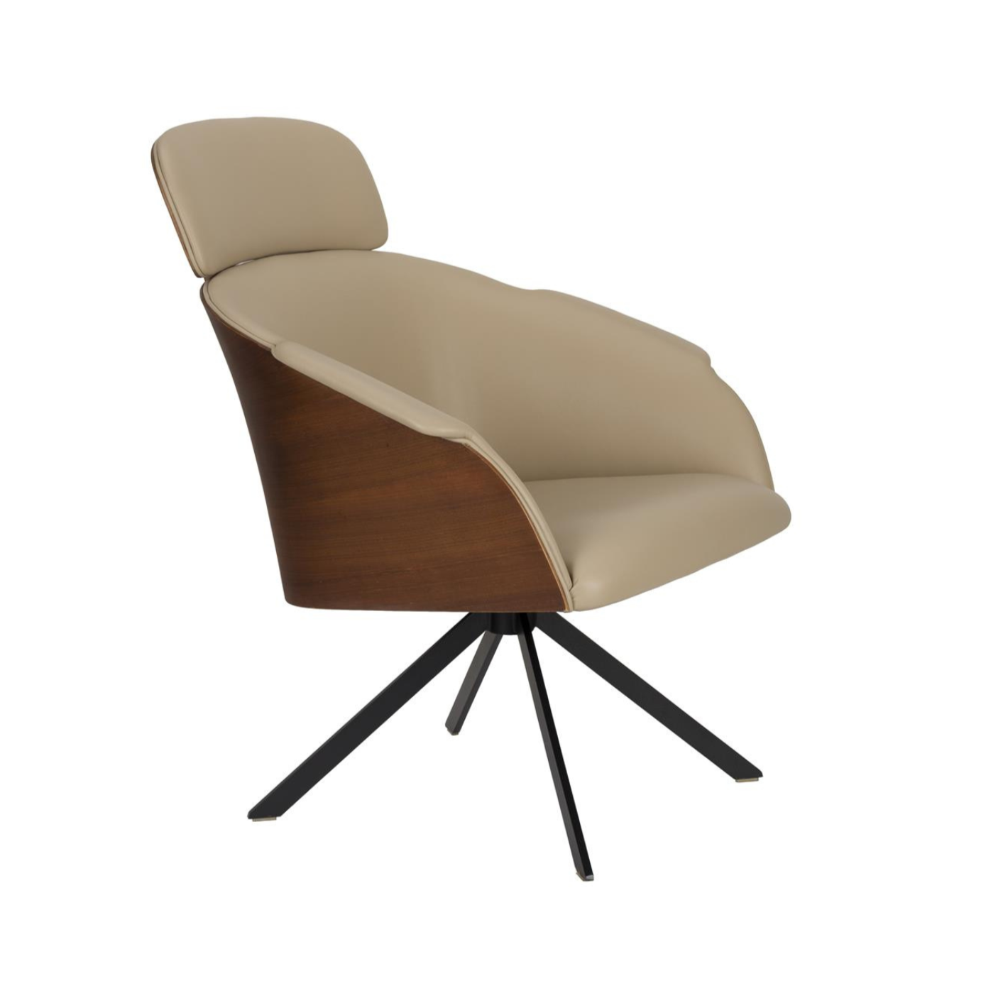 FRIE Armchair beige eco -leather with a black base