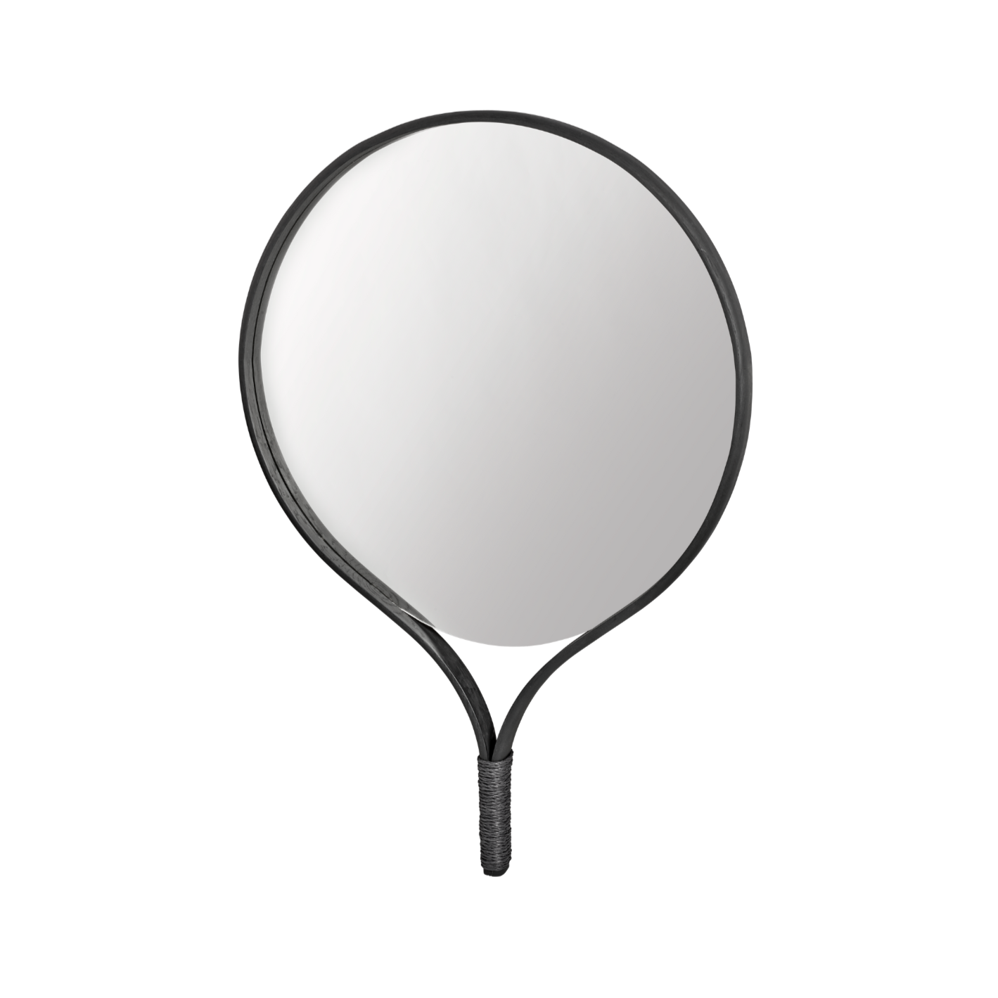 Racquet mirror. Black oak frame