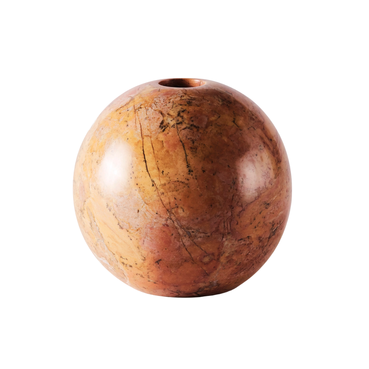 Kerzenhalter SPHERE orange Marmor
