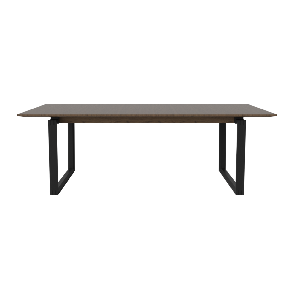 Nord table dark oak wood with a black base