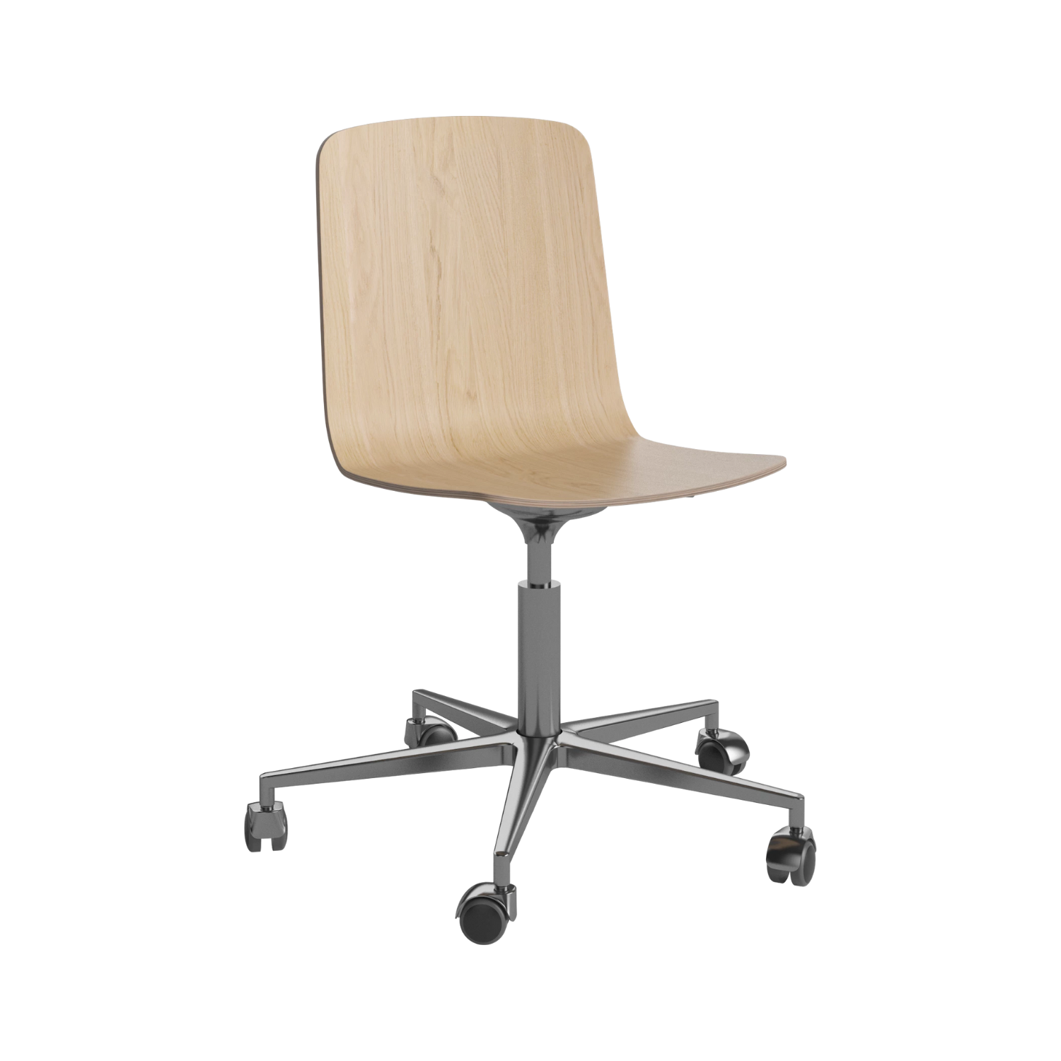 Palm office chair bleached veneer with a metal base