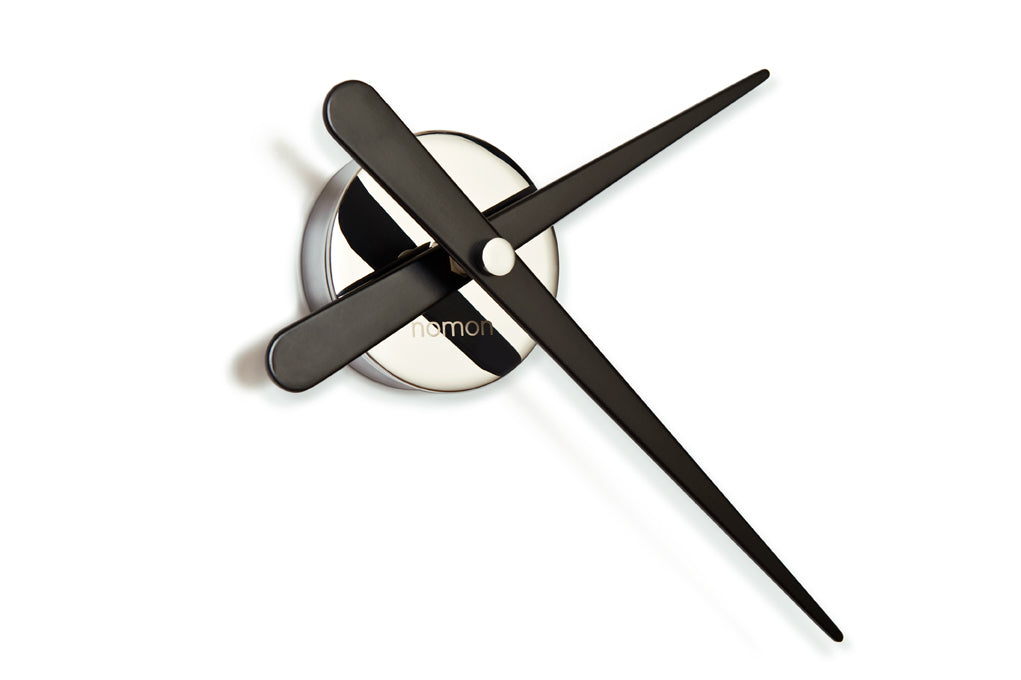 MINI RODON wall clock in chrome with black finish