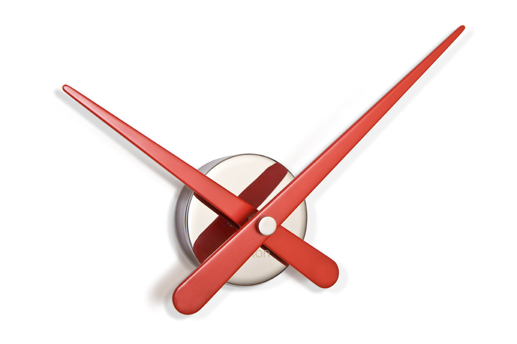 MINI RODON wall clock in chrome with red finish