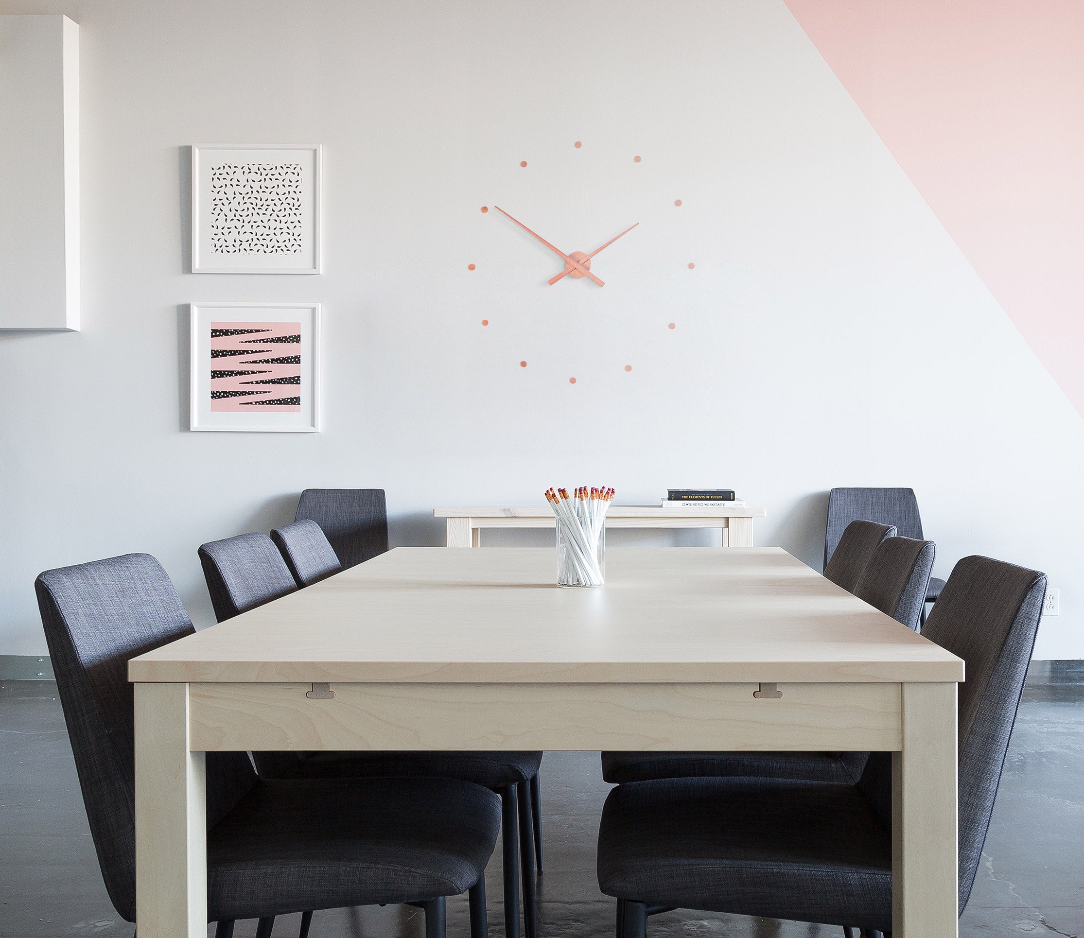 OJ pink wall clock