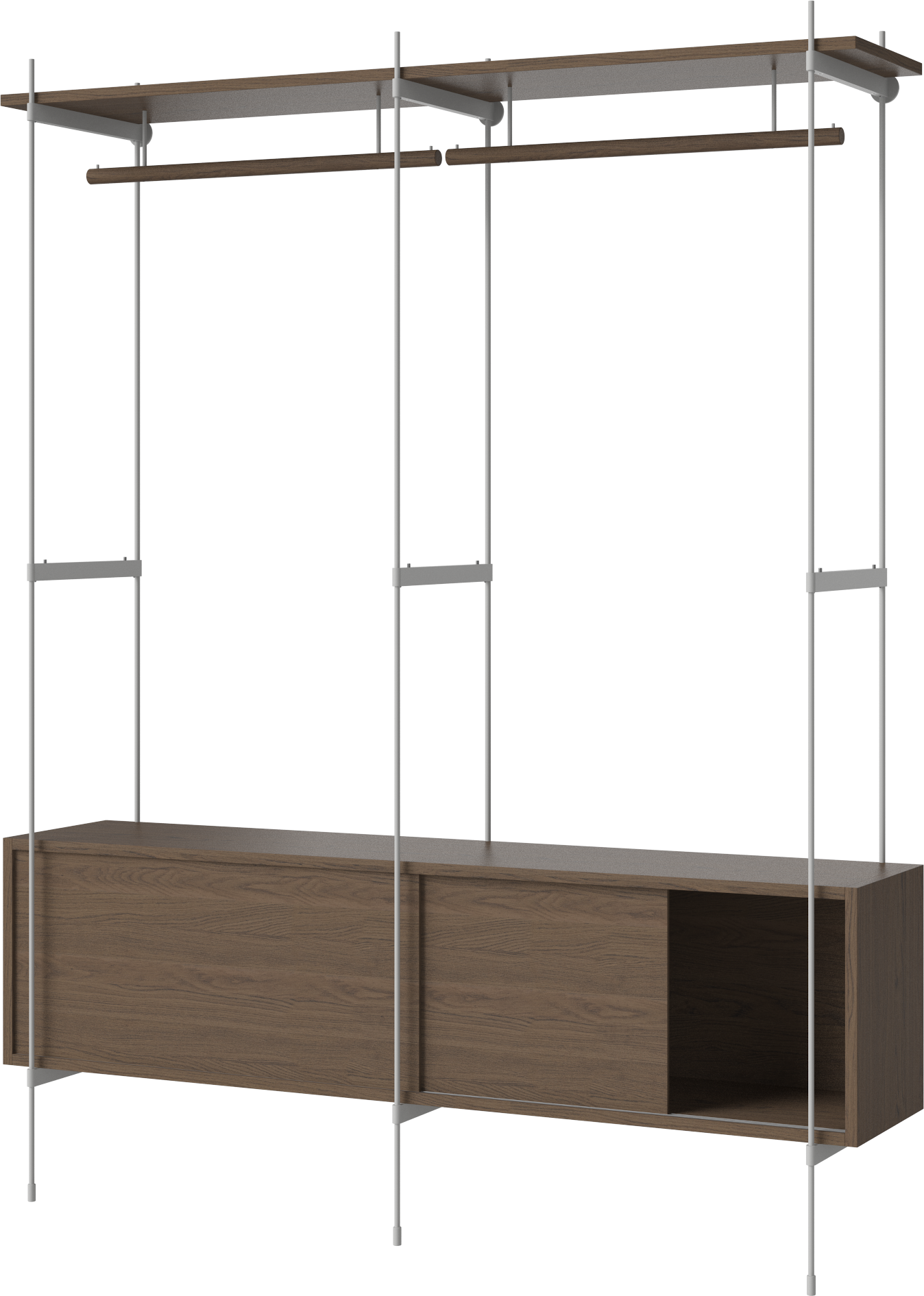 ROD ROG RACK Dark oak veneer with a steel frame