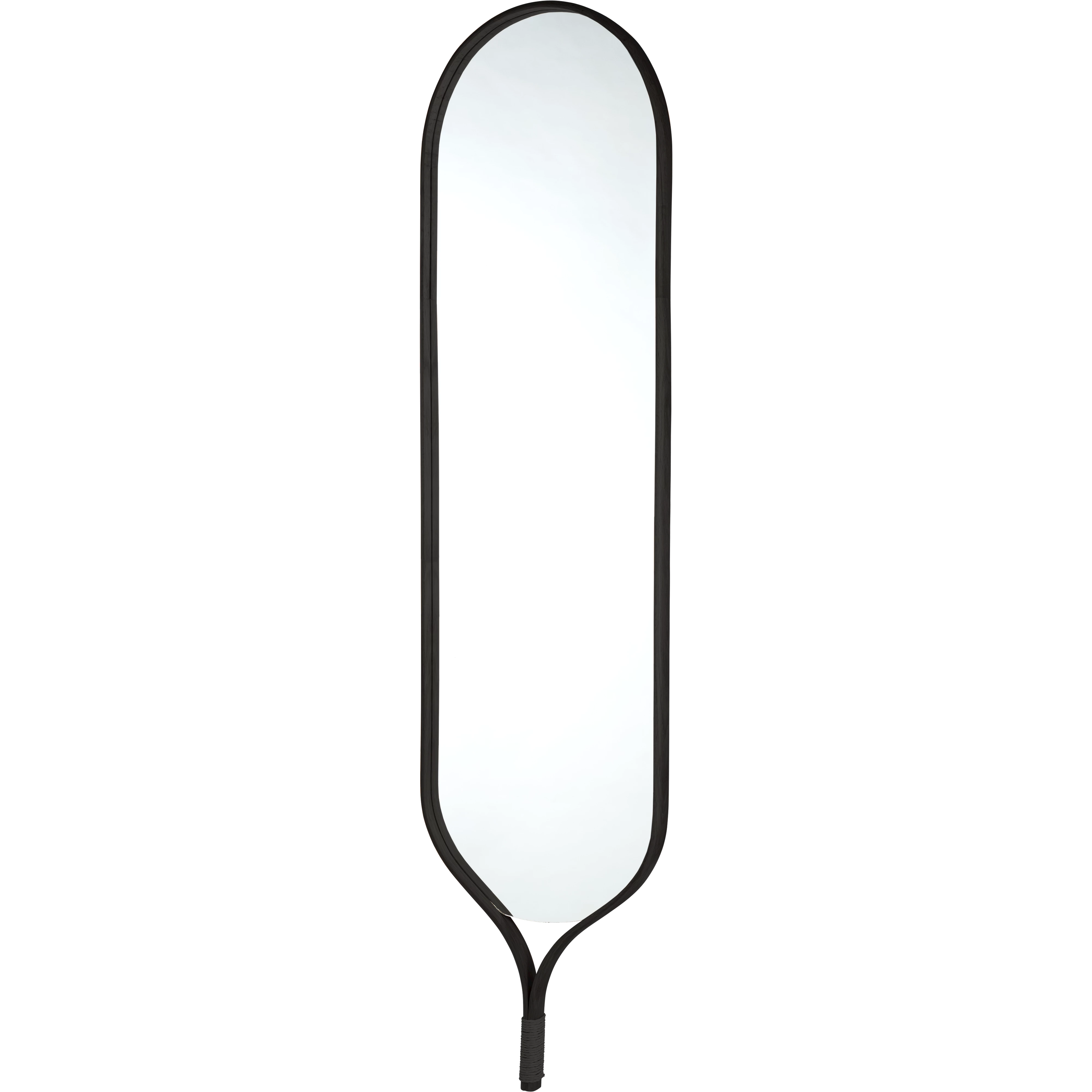 Racquet mirror. Black oak frame