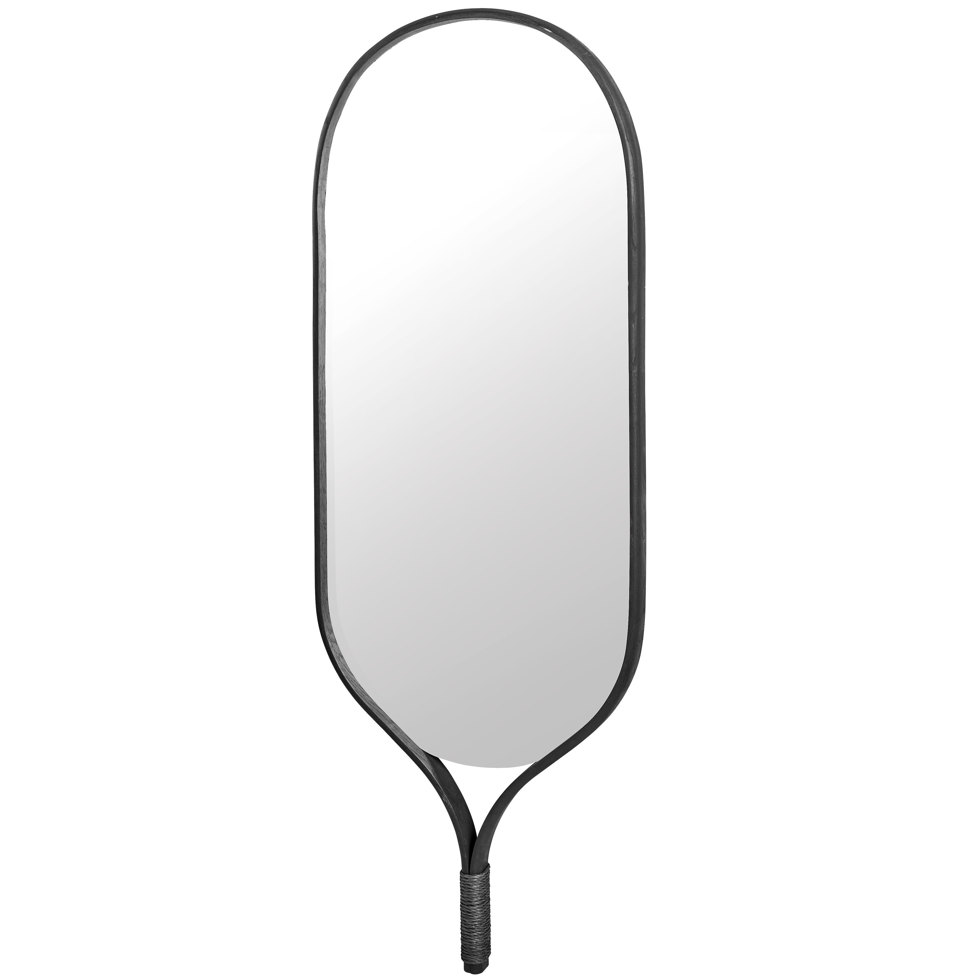 Racquet mirror. Black oak frame