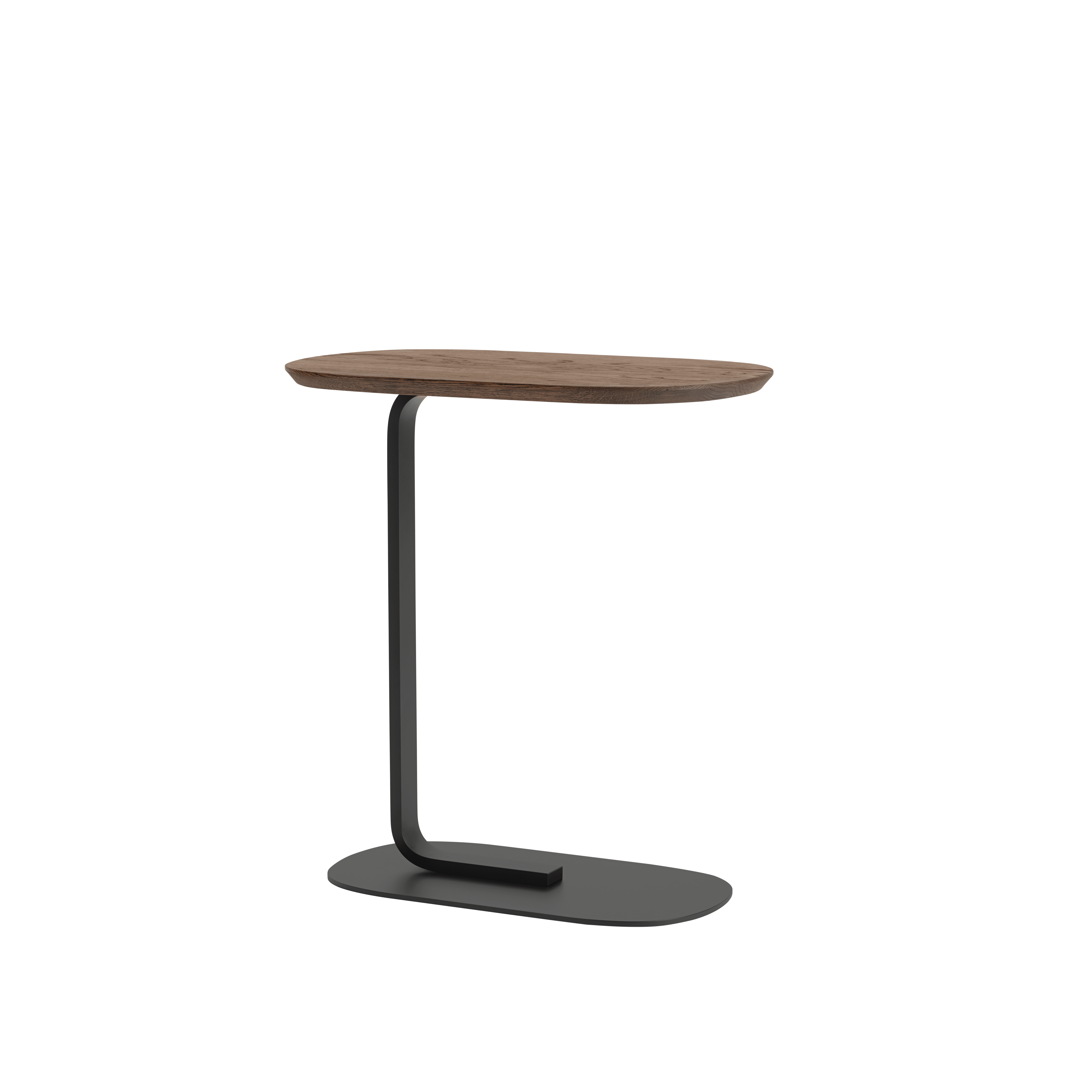 RELATE side table smoked oak wood with black and white base