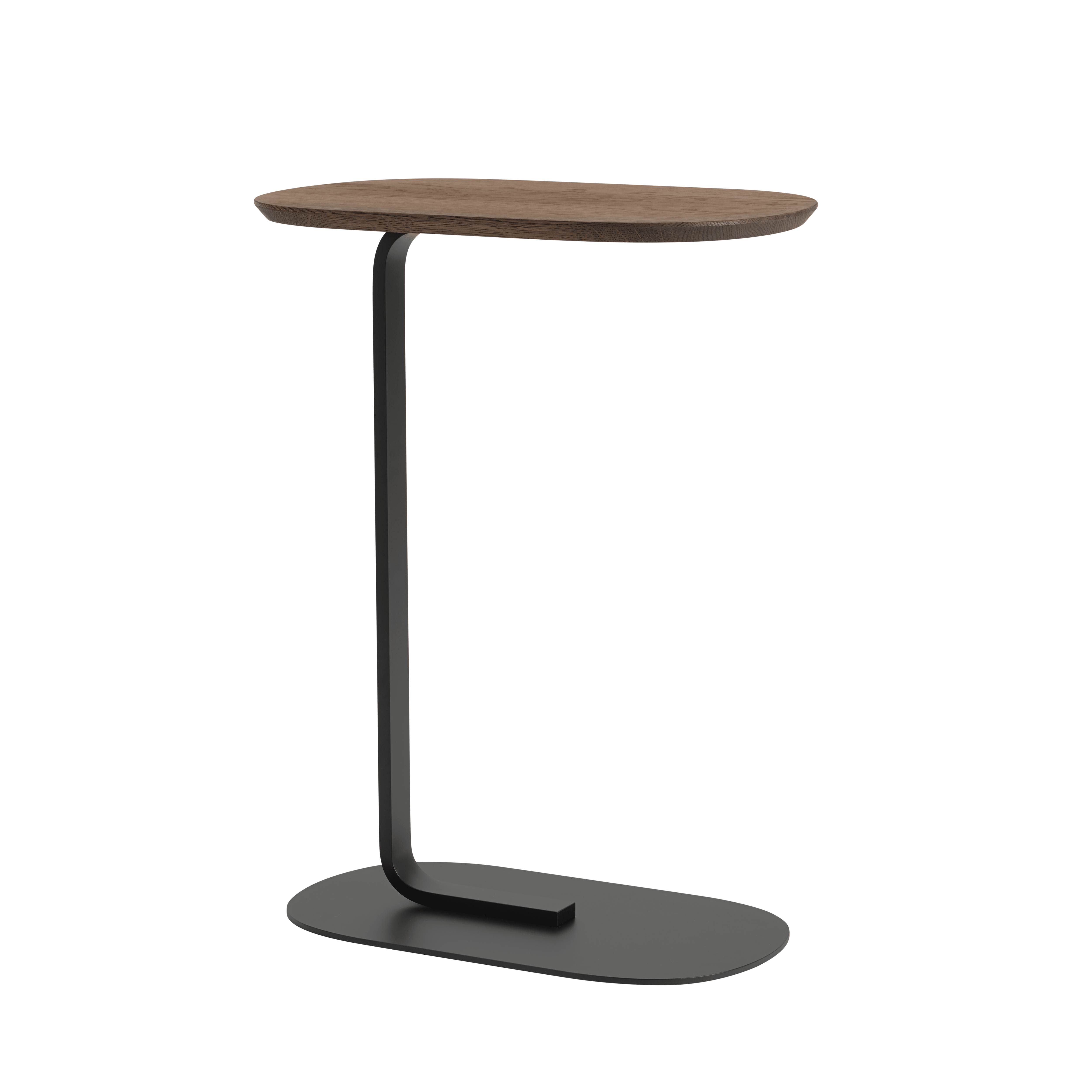 RELATE side table smoked oak wood with black and white base