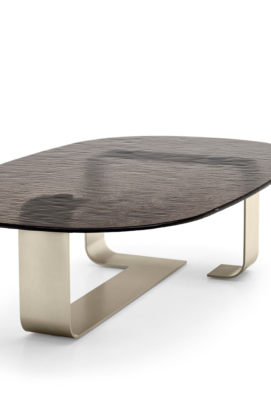 RIBBON Coffee Table Brown Glass