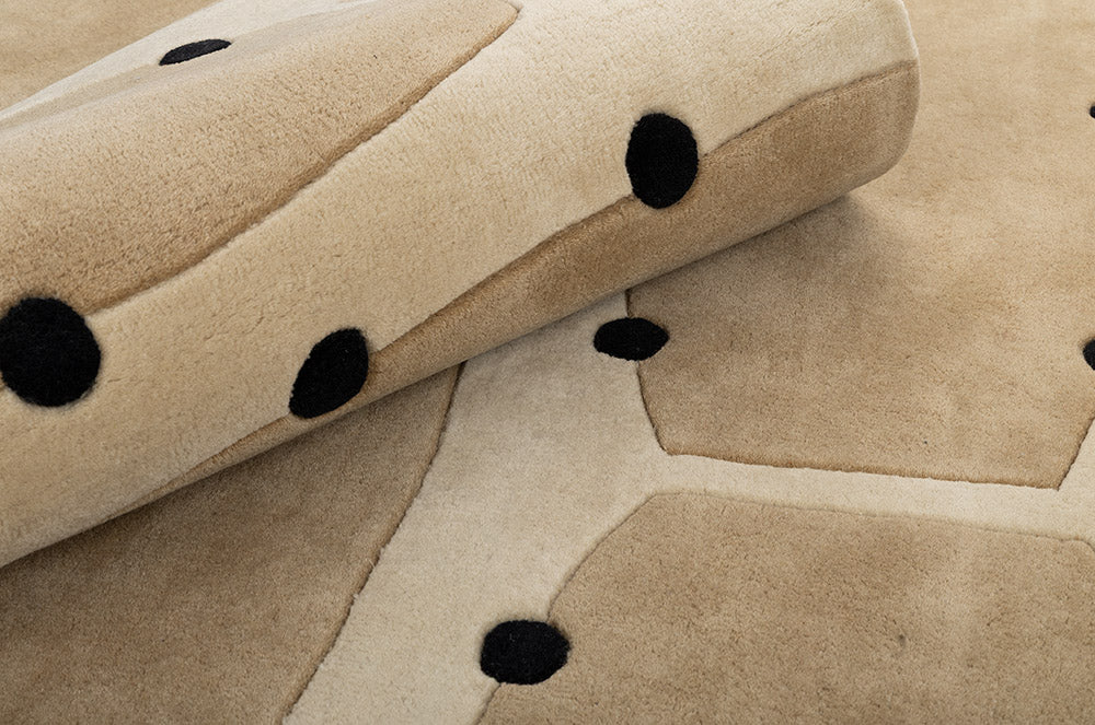 RIO Beige Rug with Brown and Black