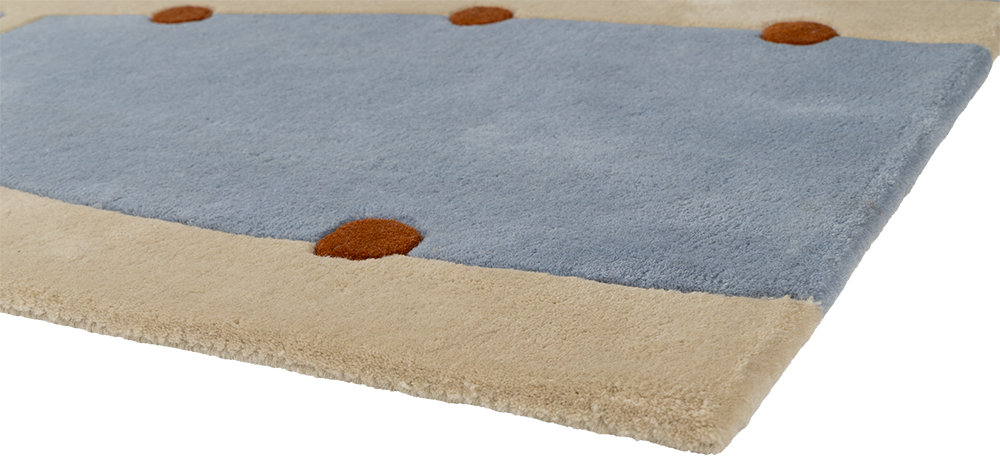 Beige RIO Rug with Blue Accents
