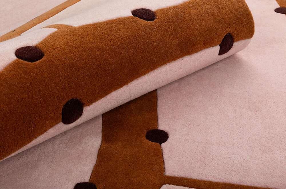 RIO Brick Red Rug with Pink and Black