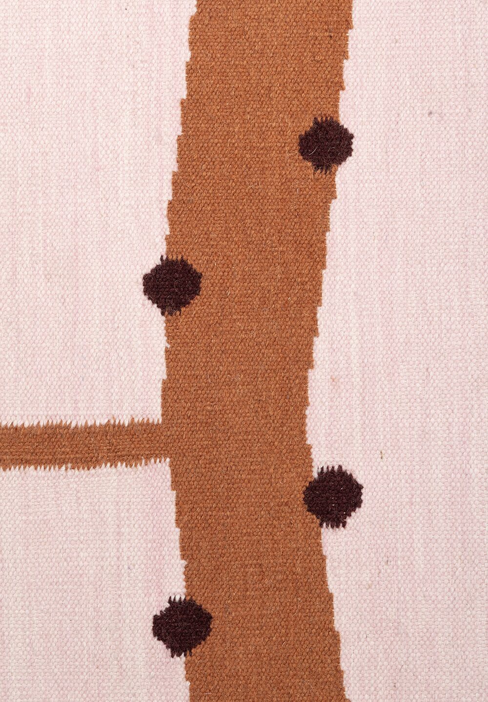 RIO Brick Fringe Rug in Black and Pink