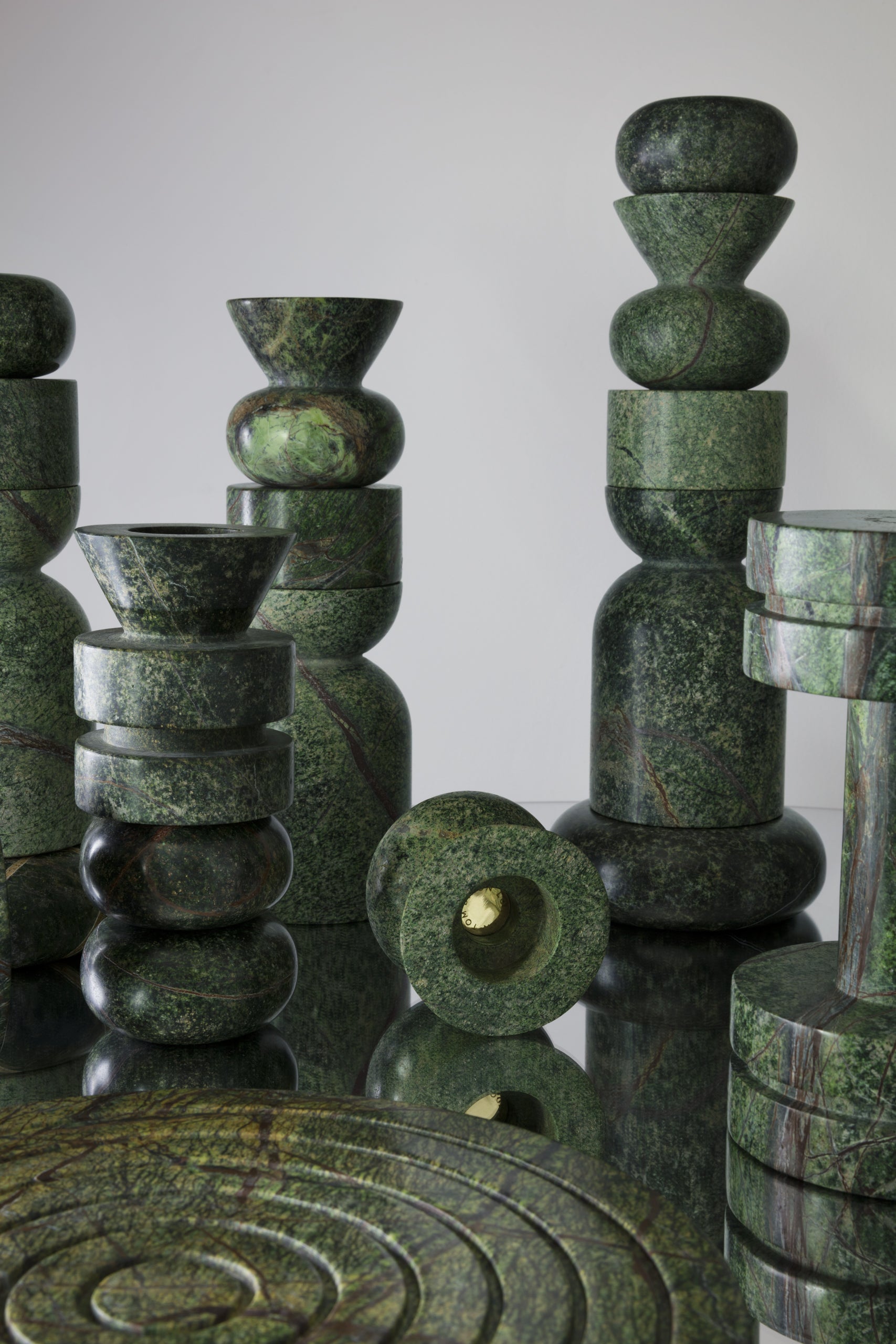 Stone Green Marble candlestick