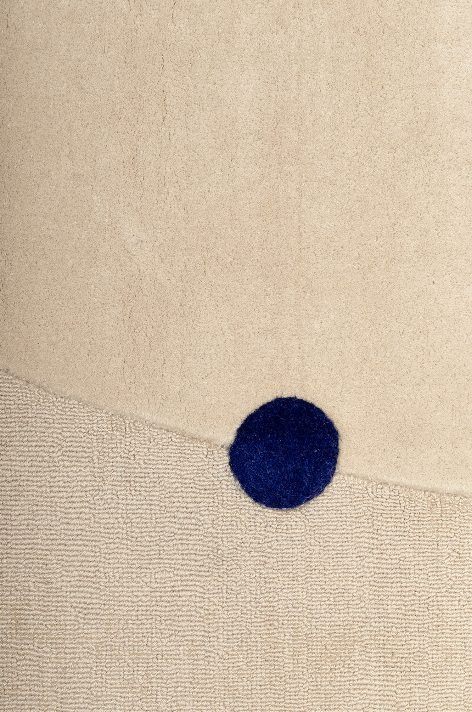 Beige ROME Rug with Cobalt Blue