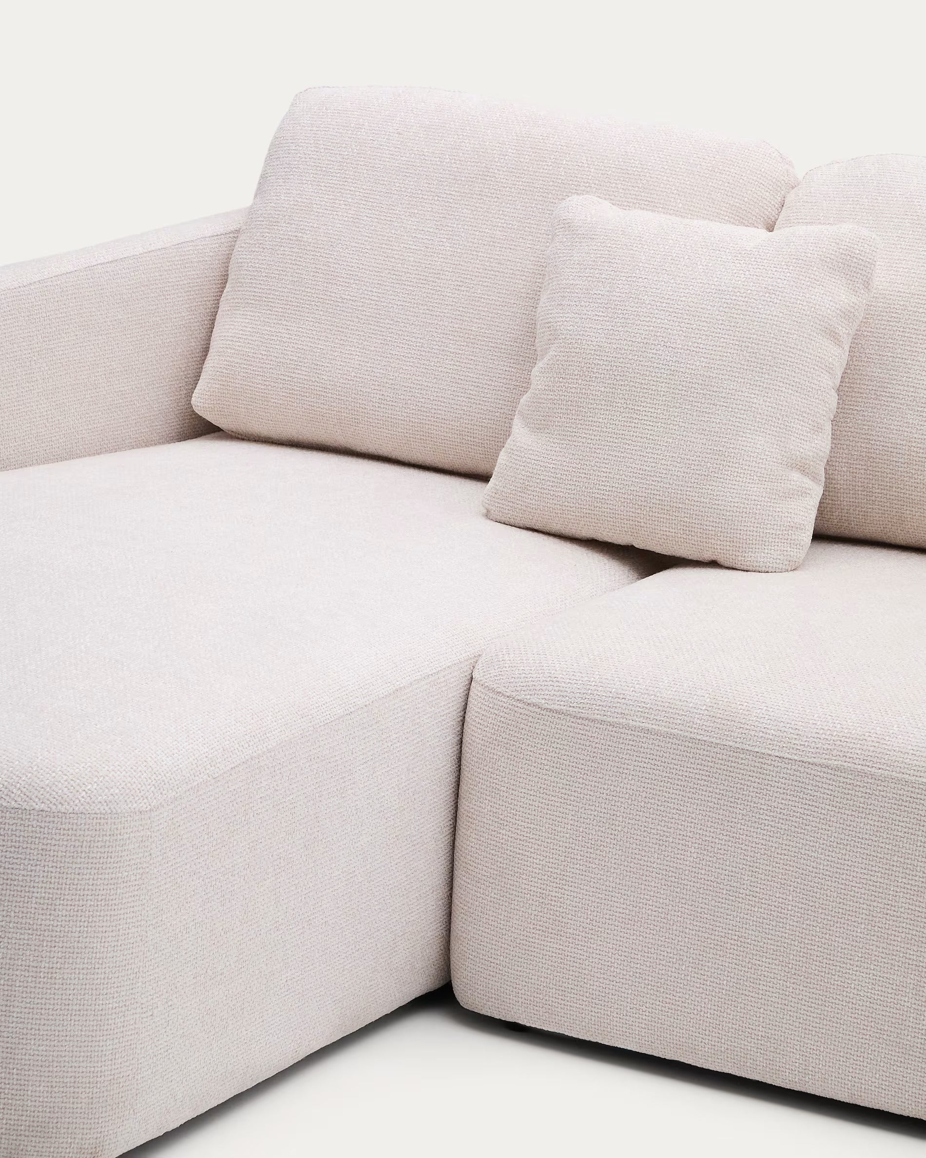 Right-sided corner sofa folding 3-person Écru laira