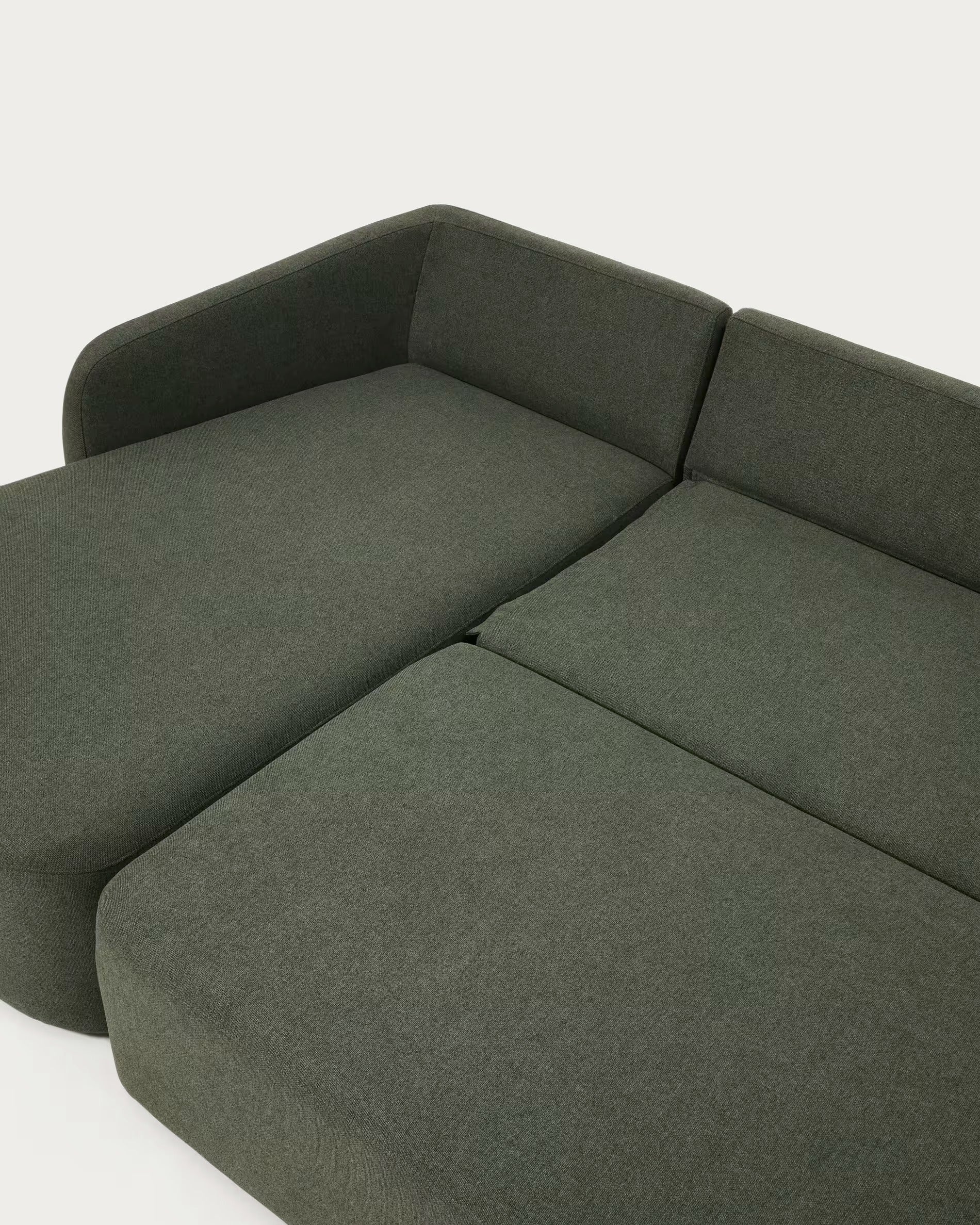 Linksseitiges 3-Sitzer-Sofa mit Schlaffunktion LAIRA in Dunkelgrün