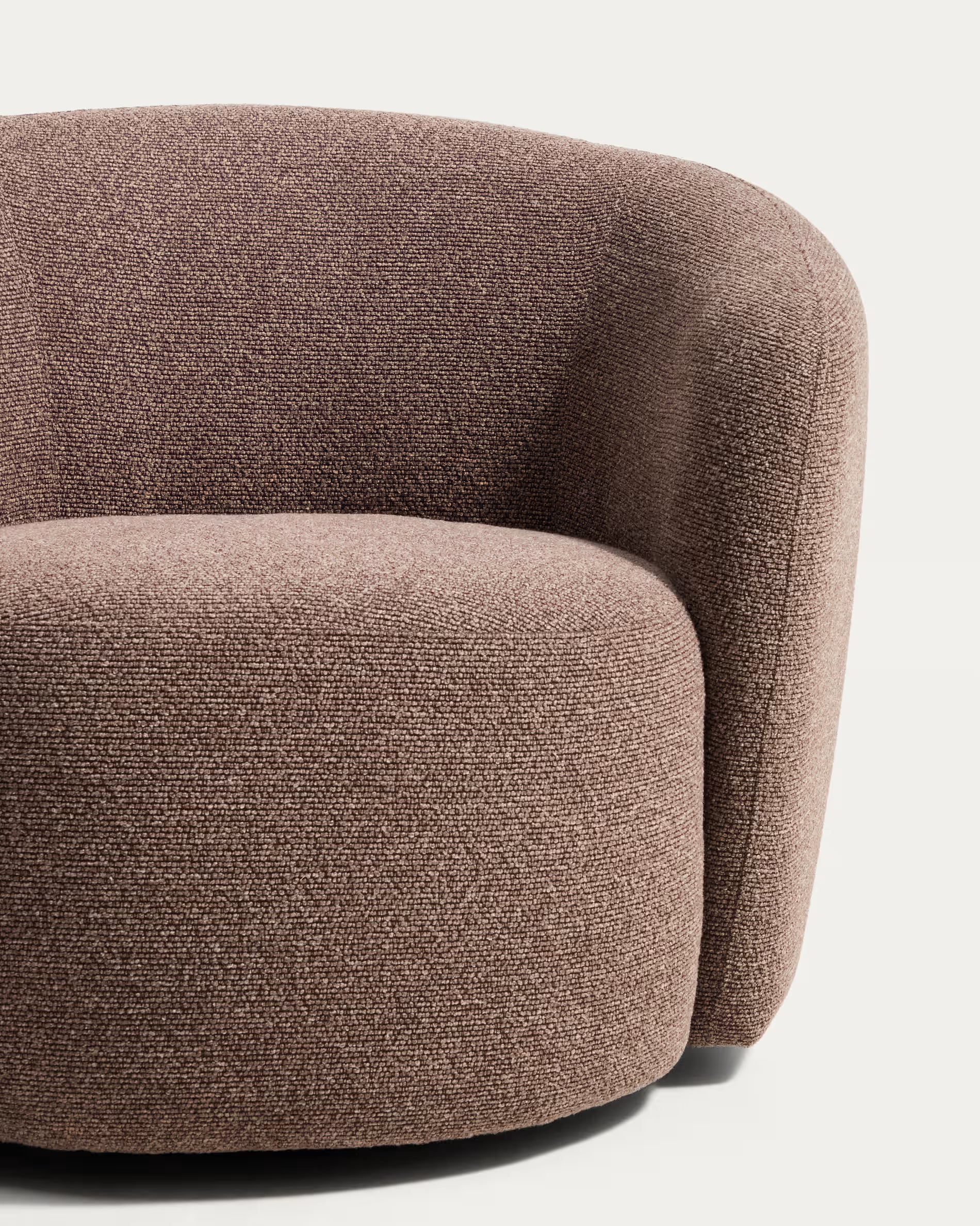 ODENIA swivel armchair in brown boucle