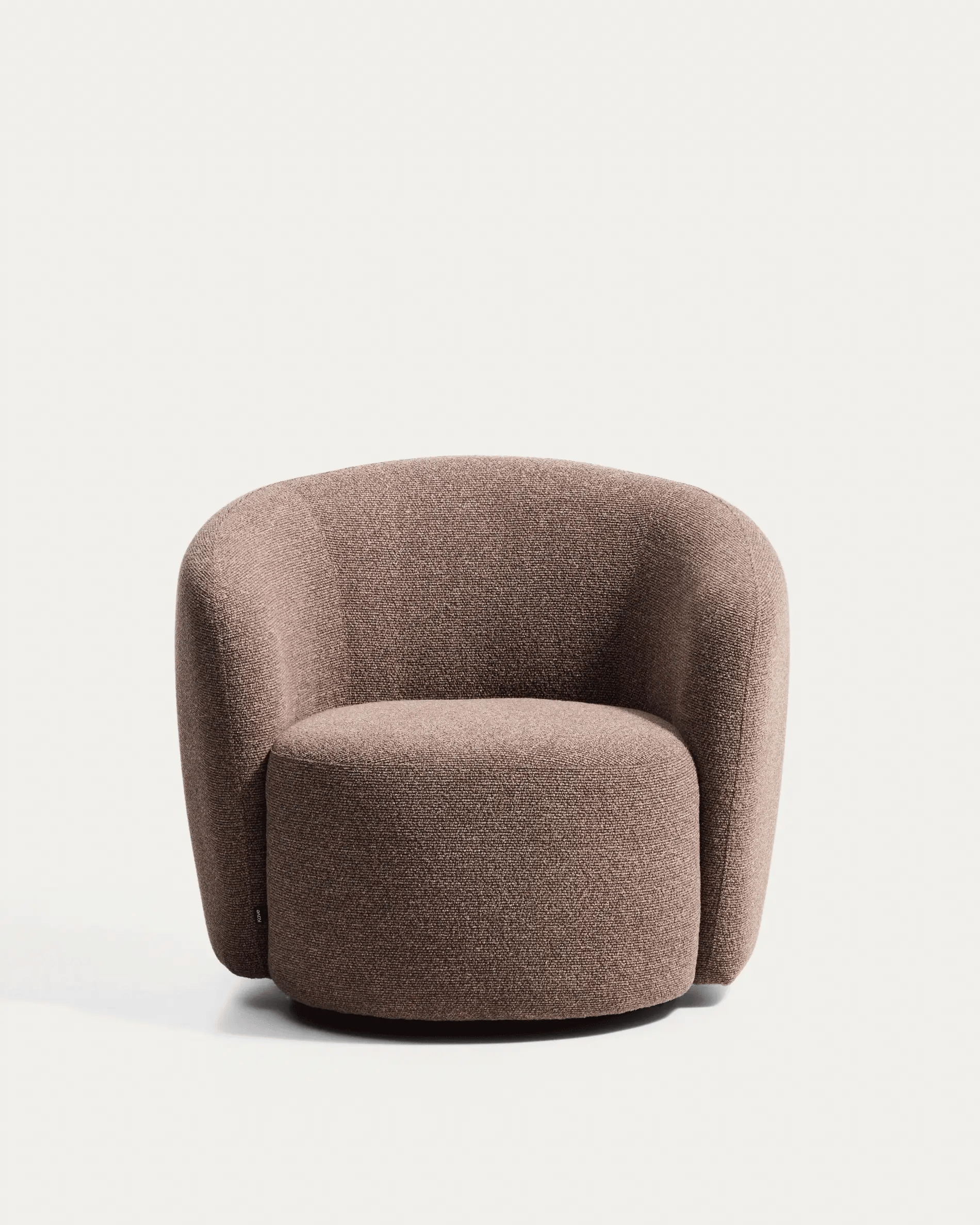 ODENIA swivel armchair in brown boucle