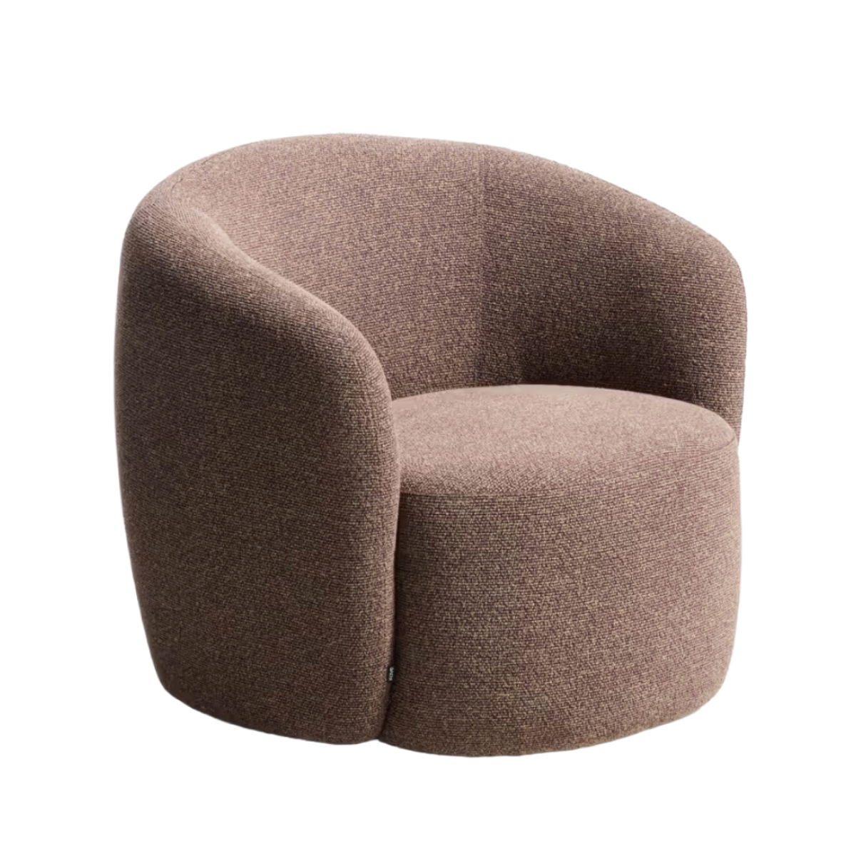 ODENIA swivel armchair in brown boucle