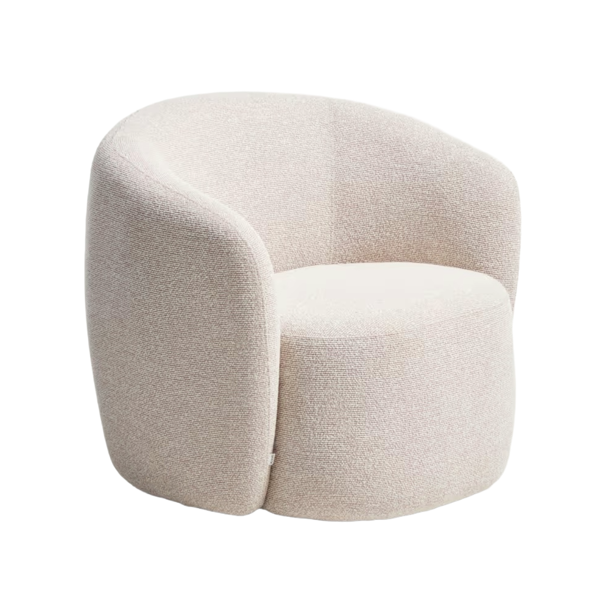 ODENIA Beige Boucle Swivel Armchair