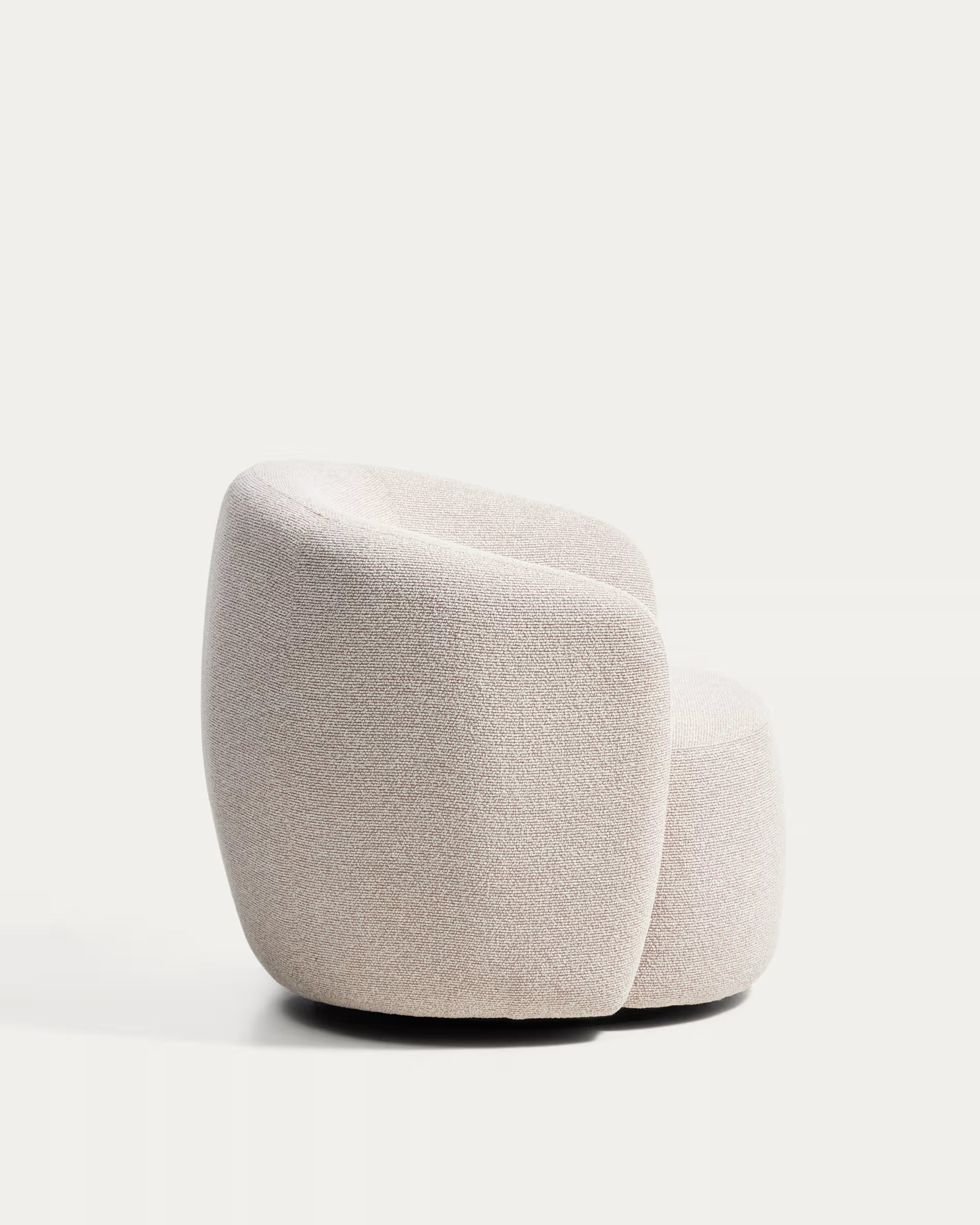ODENIA Beige Boucle Swivel Armchair