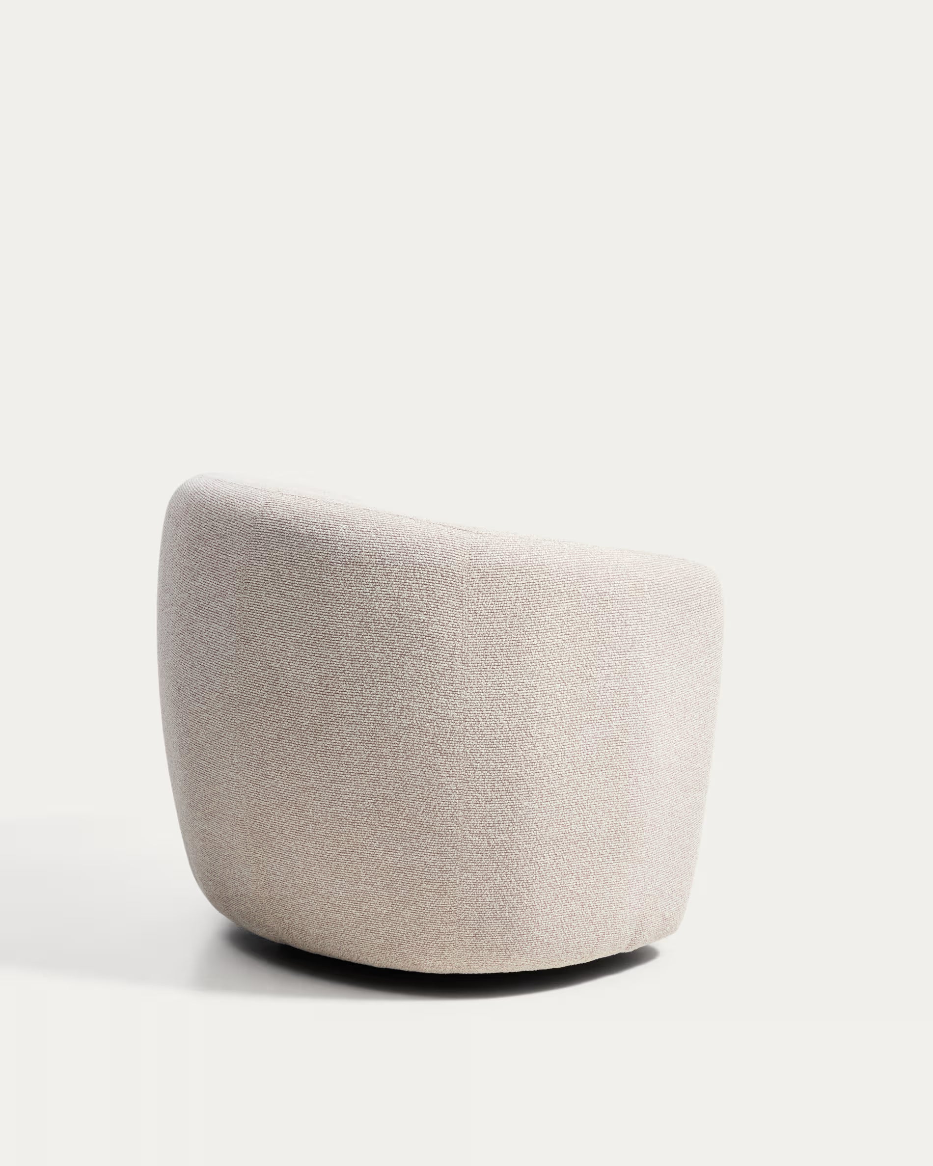 ODENIA Beige Boucle Swivel Armchair