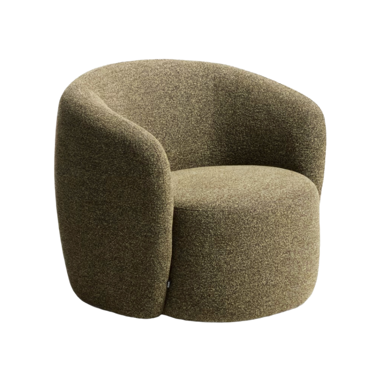 ODENIA Olive Boucle Swivel Armchair