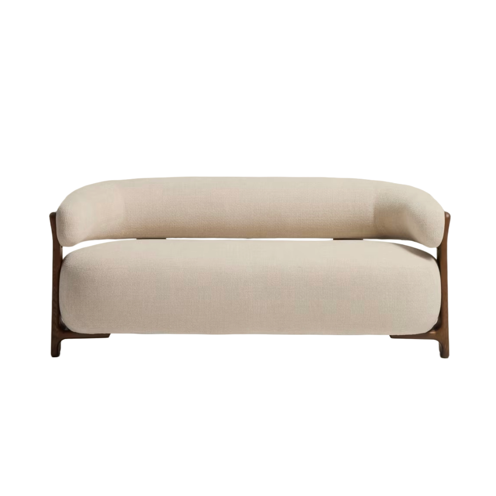 Granite Beige Two-Seater Sofa in Chenille