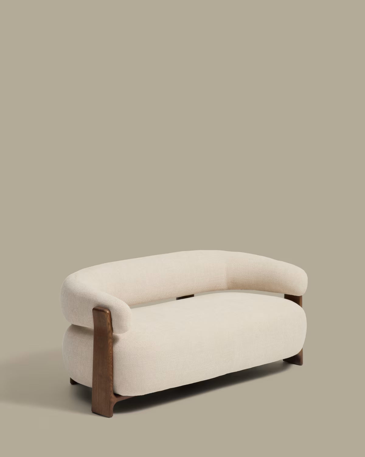 Granite Beige Two-Seater Sofa in Chenille