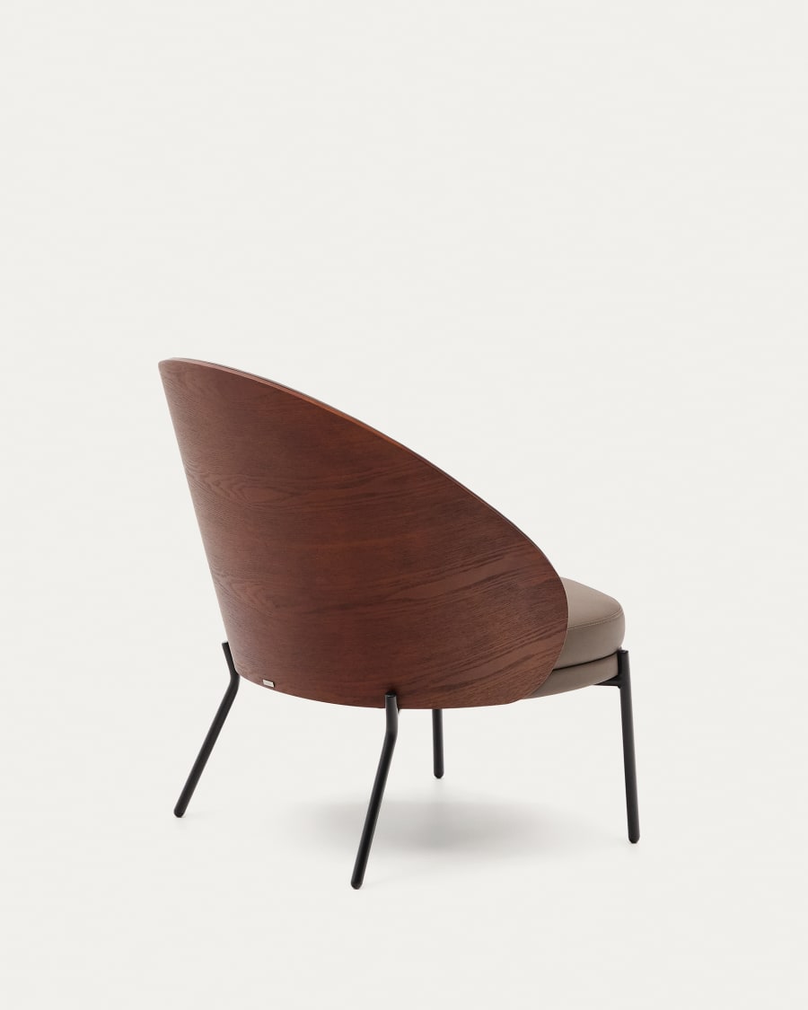 Eama armchair brown eco -leather with a nut finish