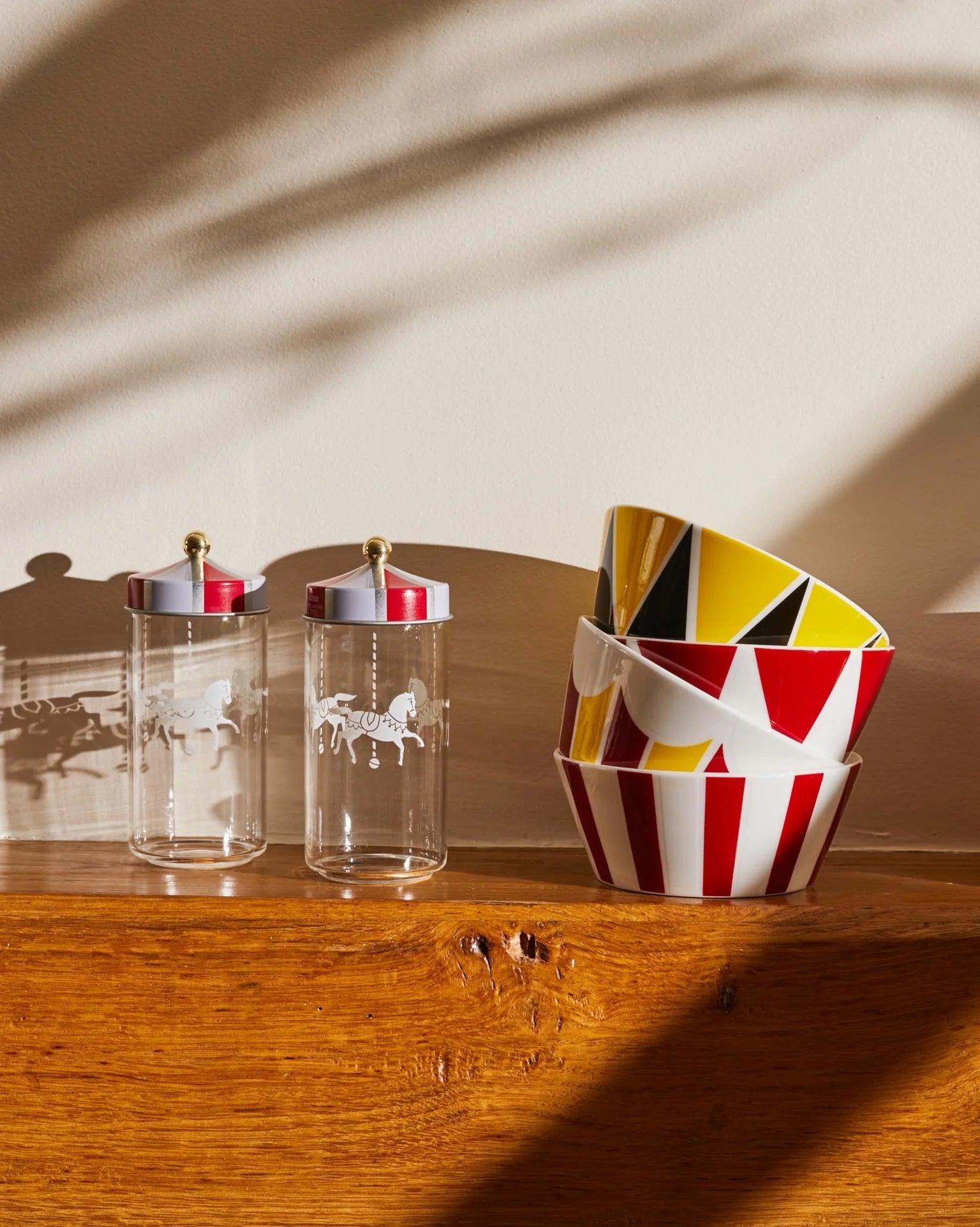 Set of containers Circus glass with screen prints