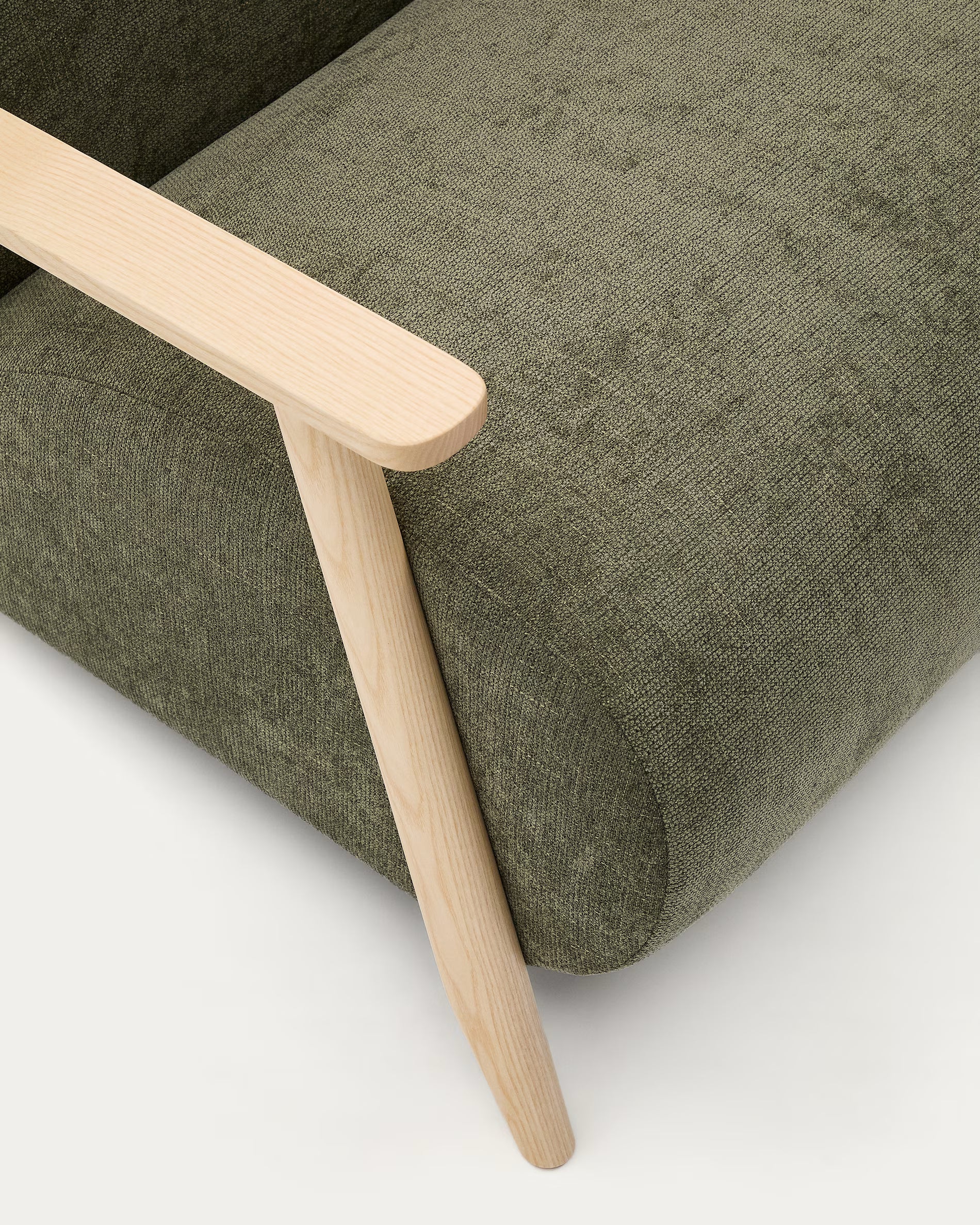 MEGHAN green armchair with ash base
