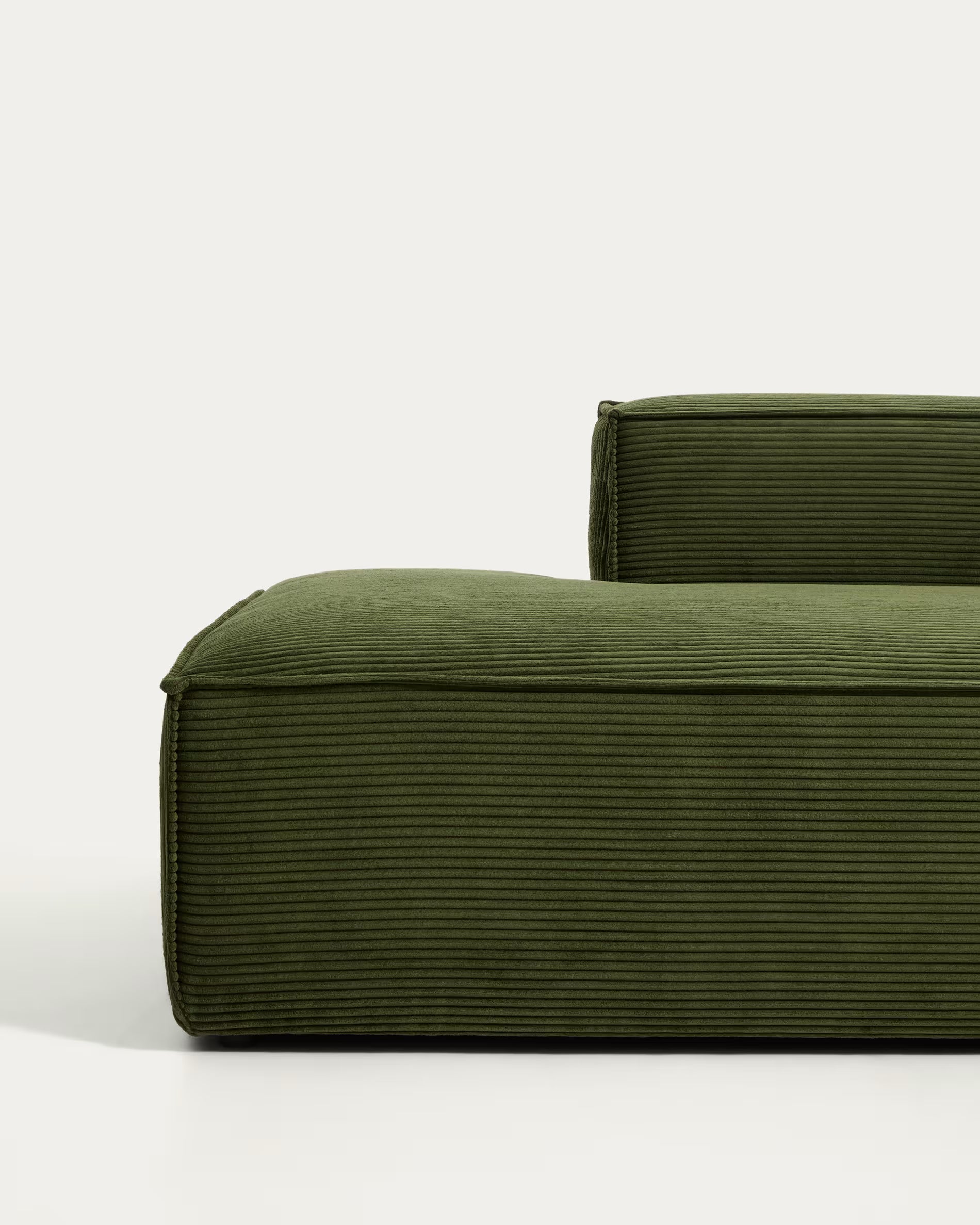 Sofa 3-osobowa lewostronna BLOK zielony sztruks