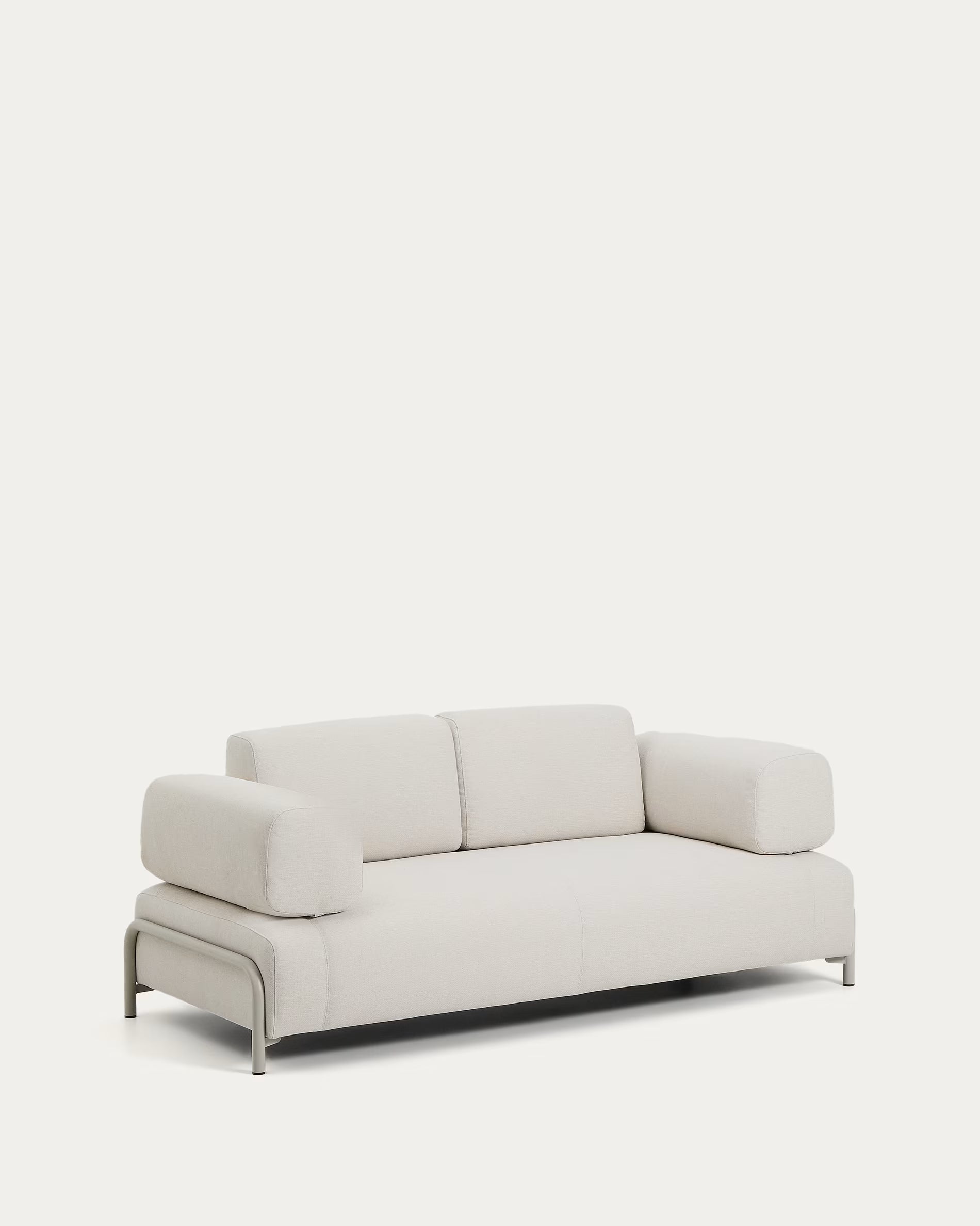 Sofa 2-sitzig mit Armlehnen COMPO beige mit beigem Gestell