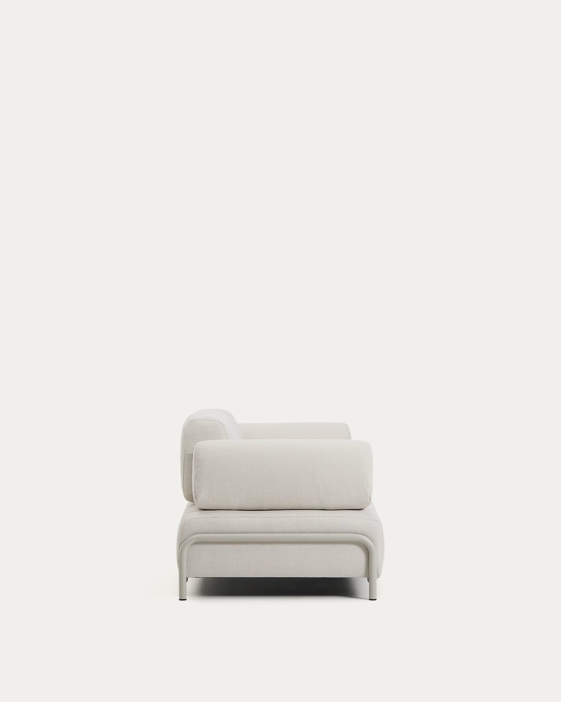 Sofa 2-sitzig mit Armlehnen COMPO beige mit beigem Gestell