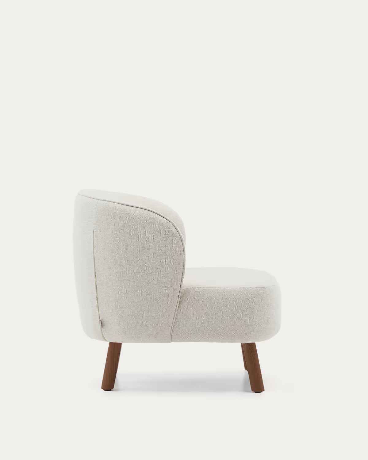 ULIT Armchair in Beige Chenille with Dark Ash Base