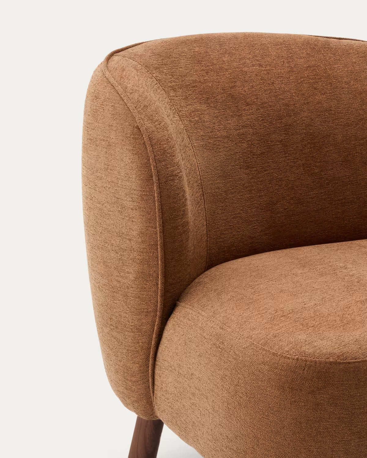 ULIT Armchair in Brick Chenille with Dark Ash Base