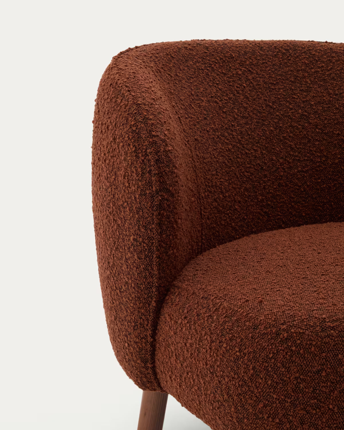 ULIT Armchair in Brick Sheep Fabric with Dark Ash Base