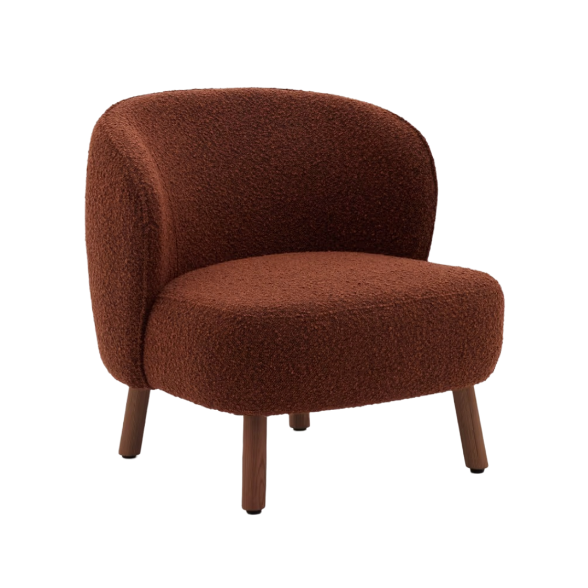 ULIT Armchair in Brick Sheep Fabric with Dark Ash Base